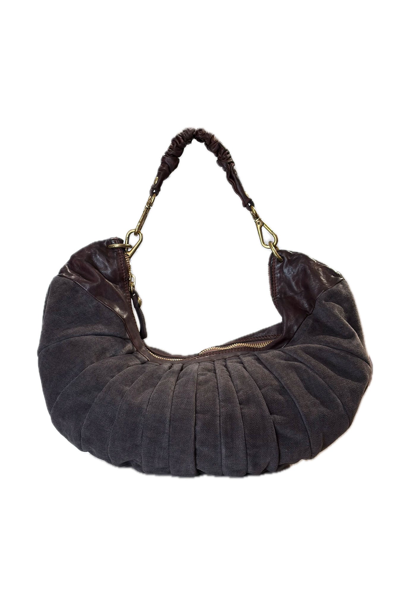 Luna Medium Shoulder Bag - Grey/Brown