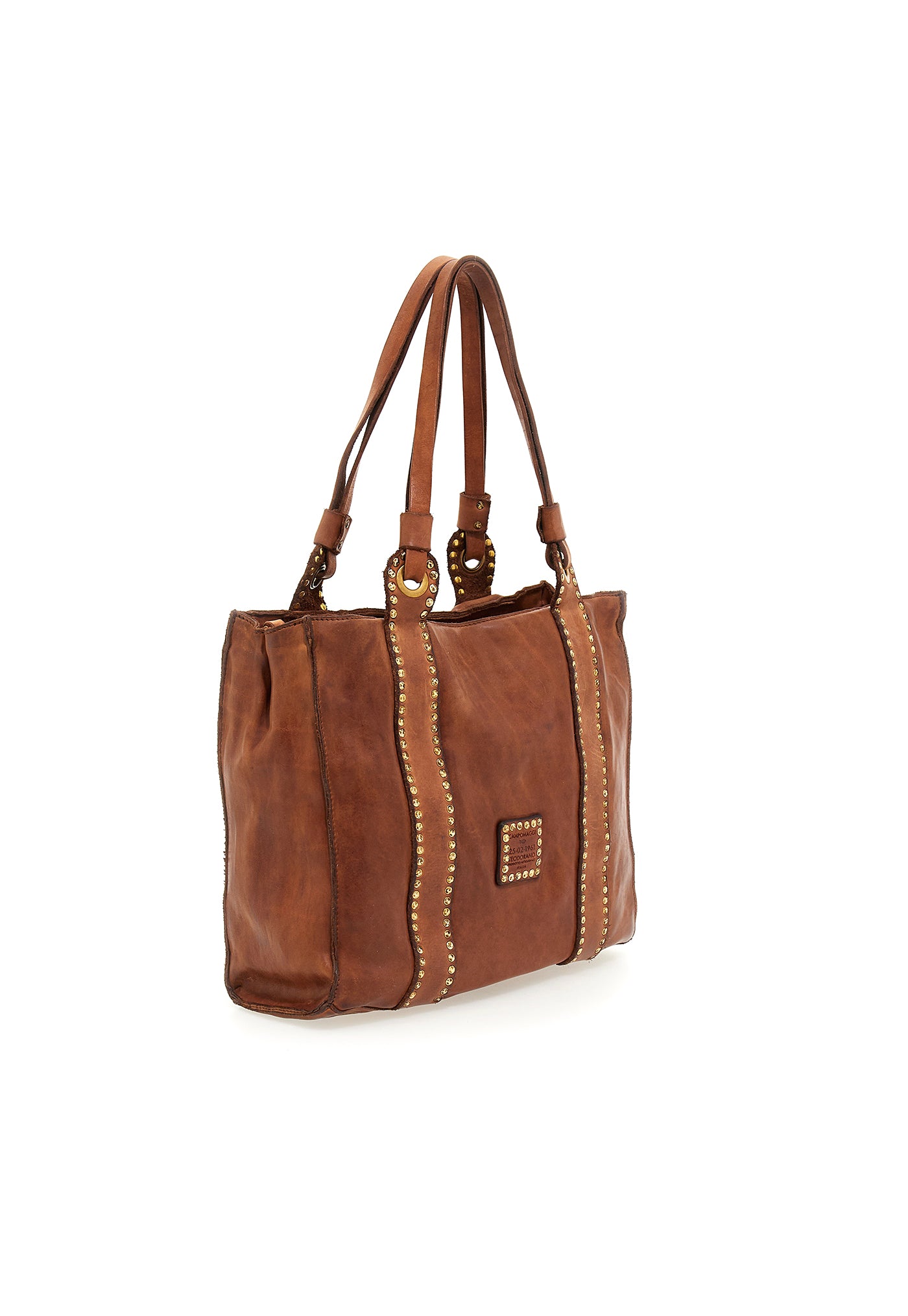 Mix Studs Shopping Bag - Cognac sold by Angel Divine