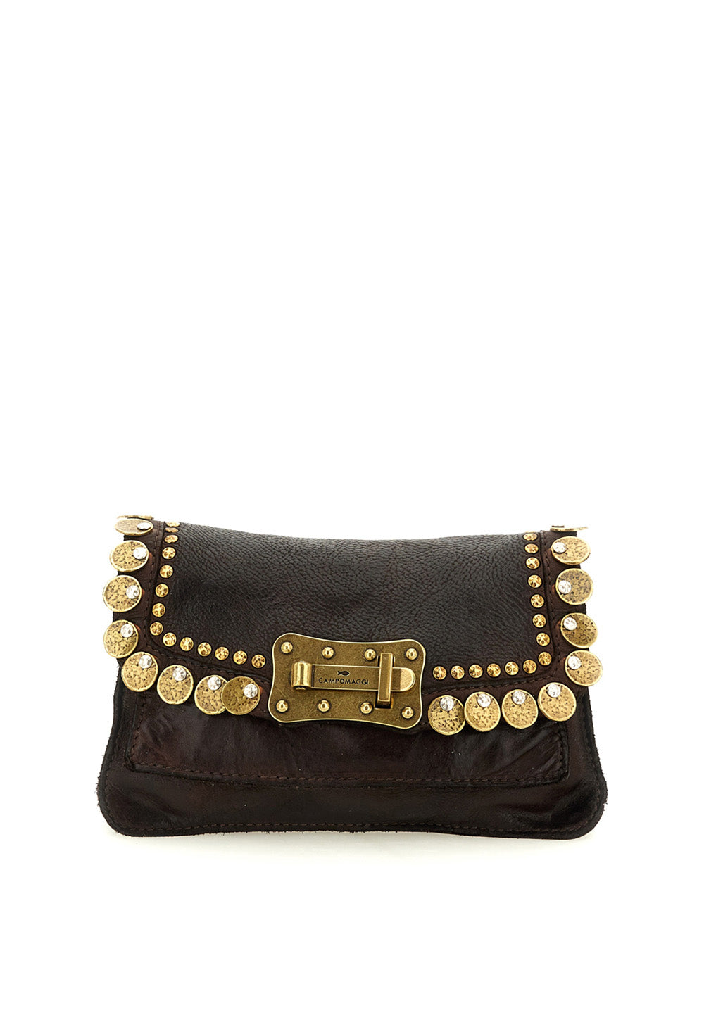 Studded Shoulder Bag - Brown