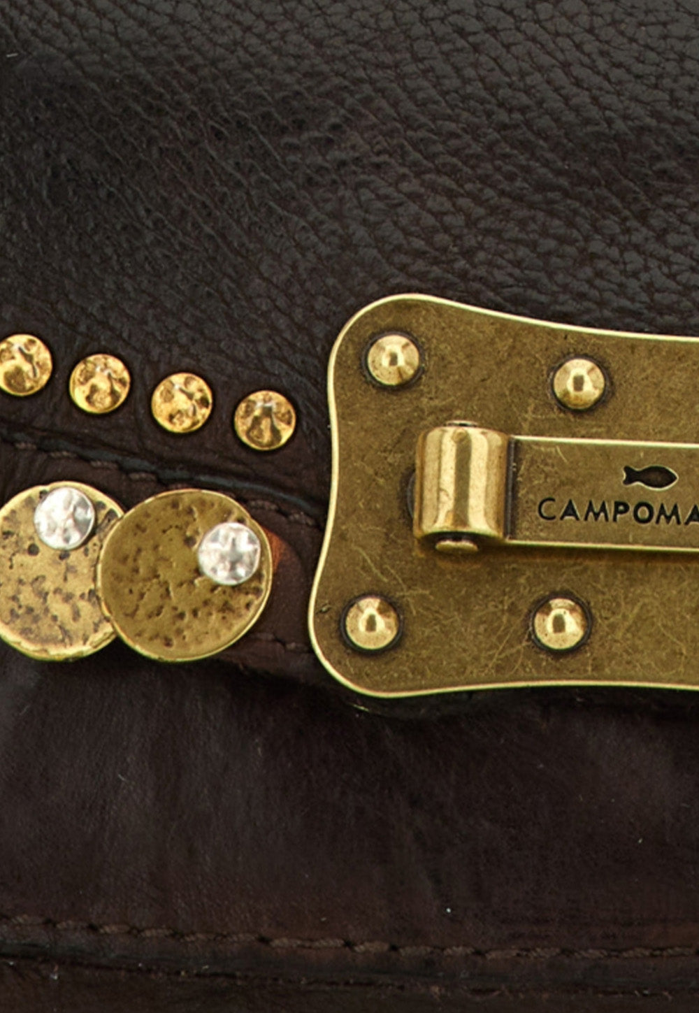 Studded Shoulder Bag - Brown