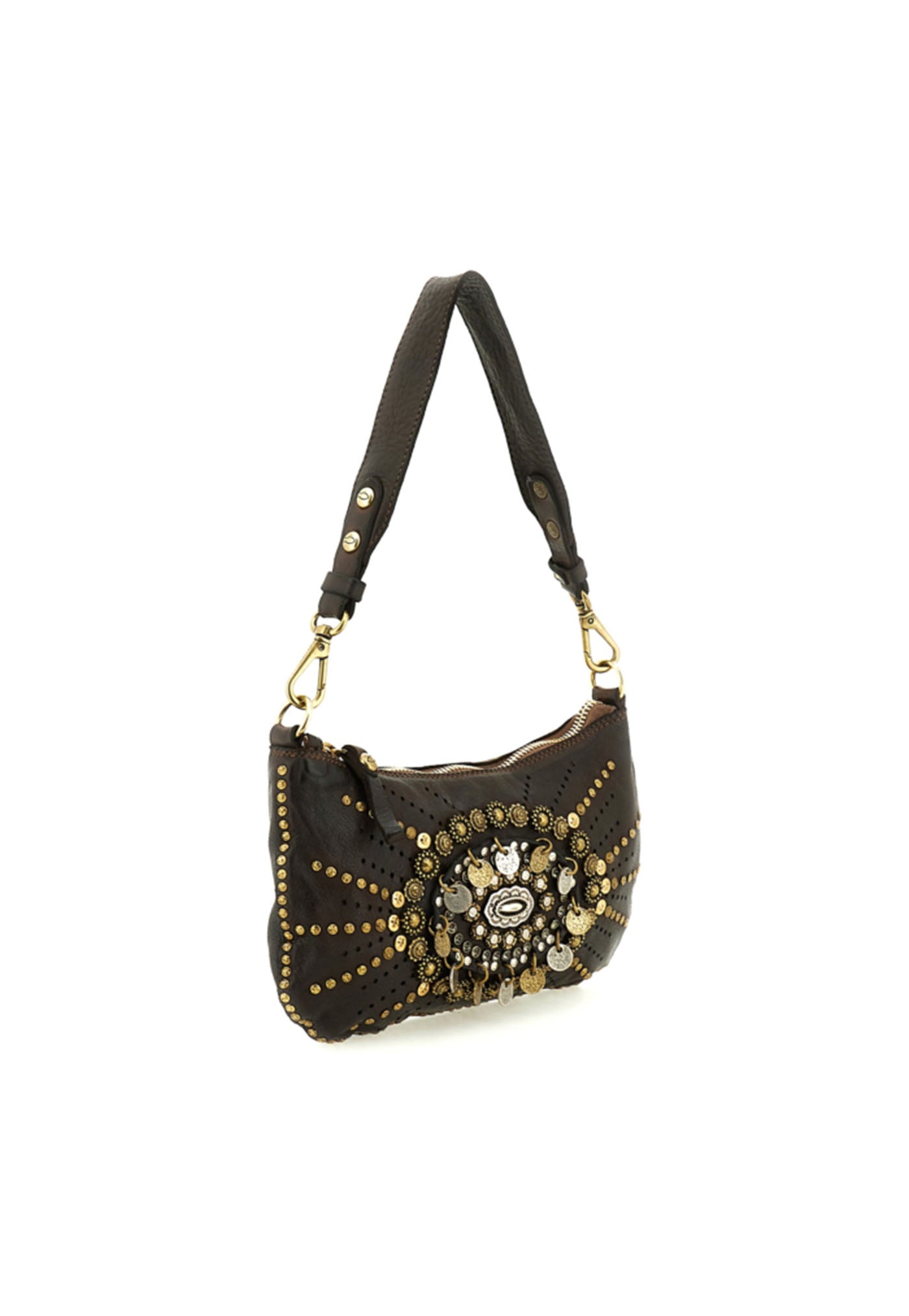 Teresa Studded Shoulder Bag - Brown