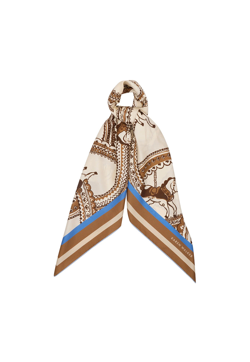 Carousel Classic Silk Scarf - Cream Multi
