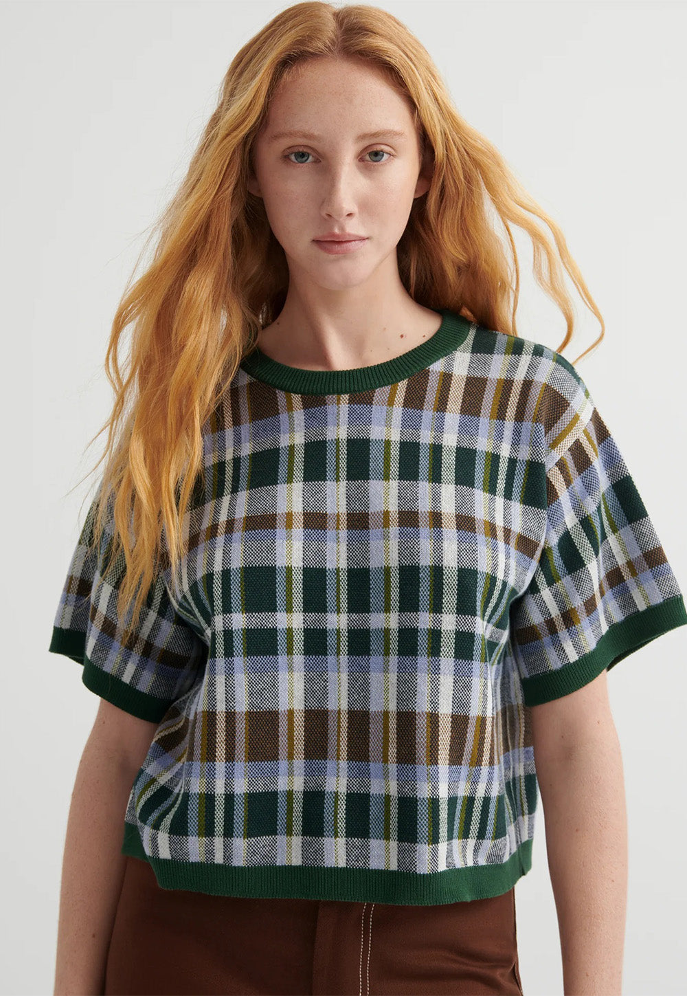Chequered Tee - Forest