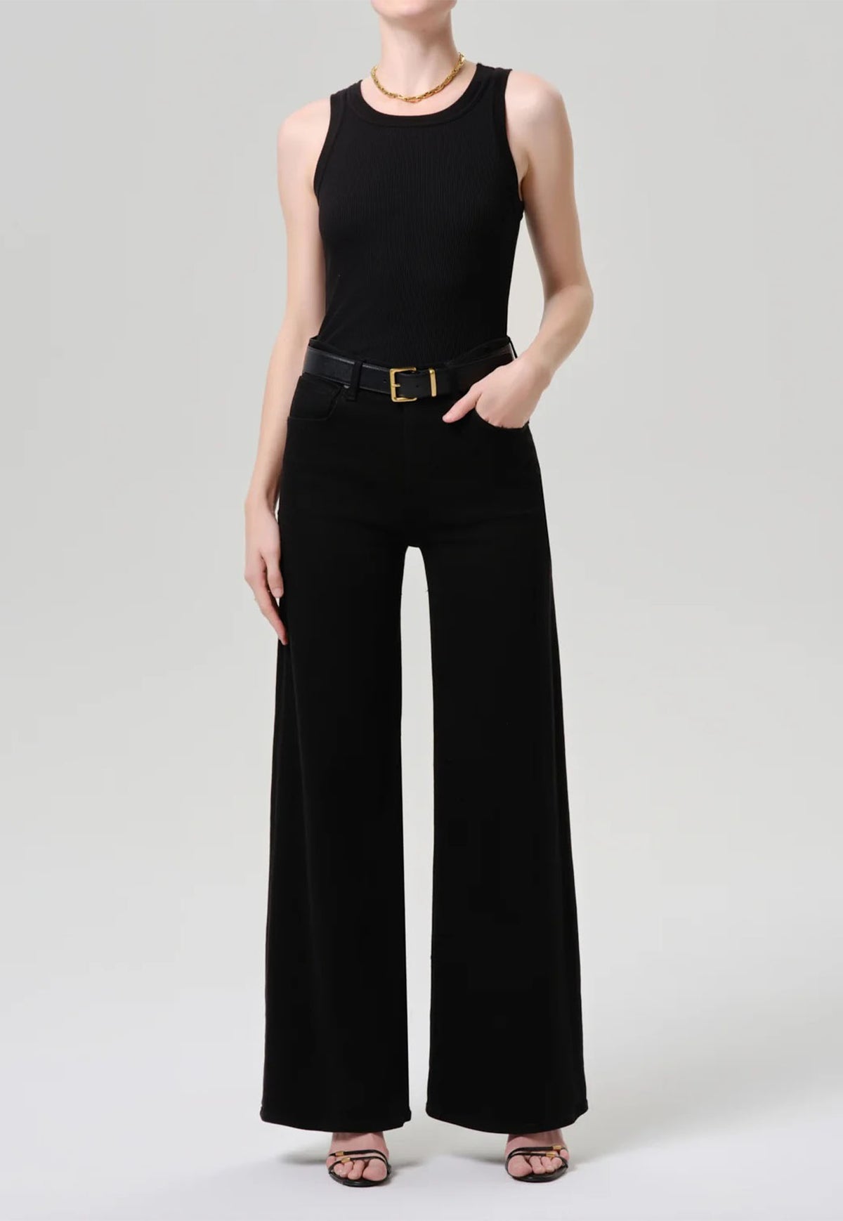 Isabel Rib Tank - Black