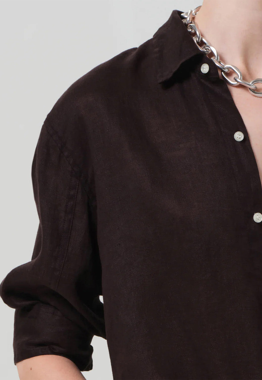 Kayla Shrunken Shirt - Chocolate