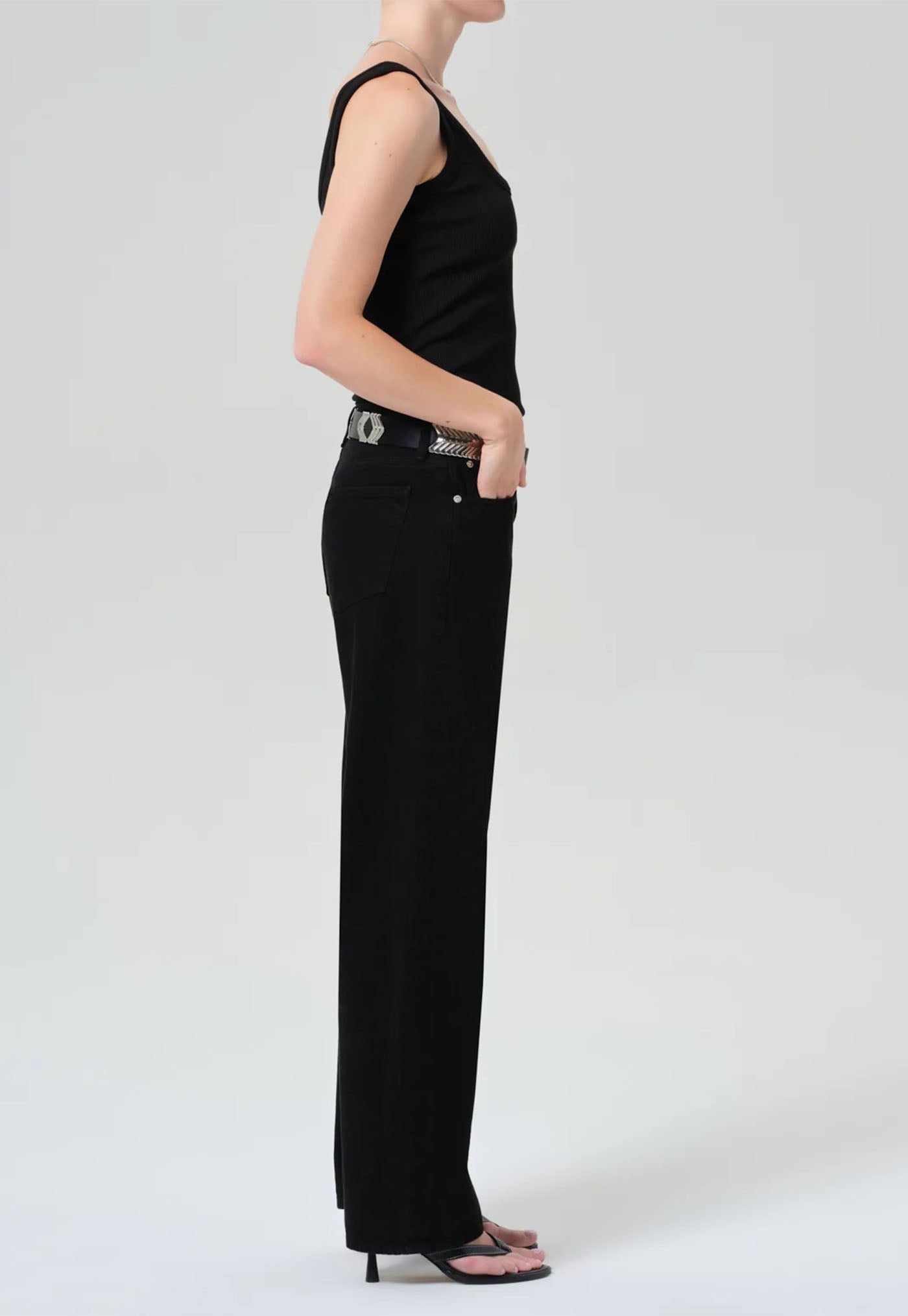 Miro Long Relaxed Jean - Solid Black