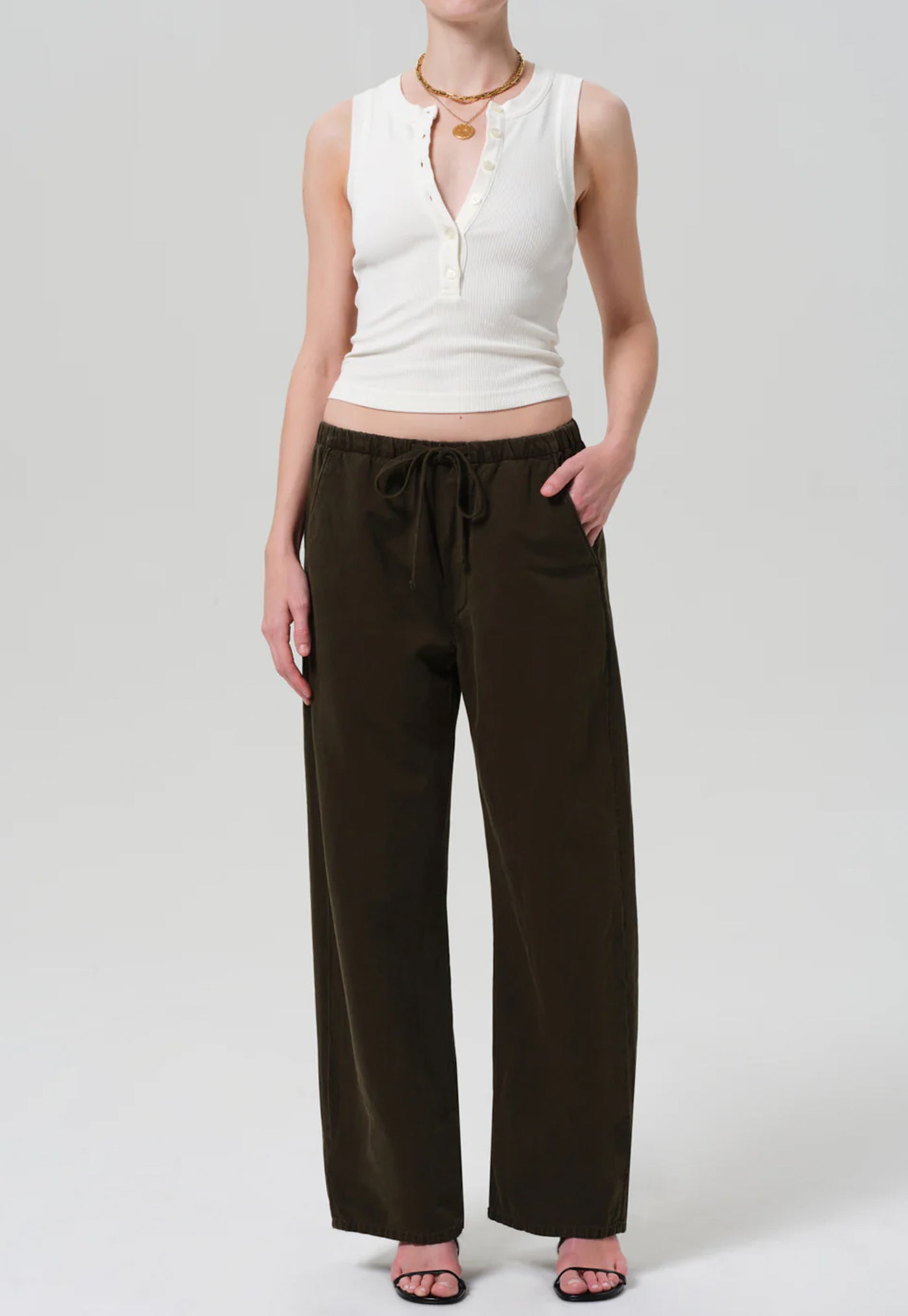 Aurora Pull On Pant - Dark Olive