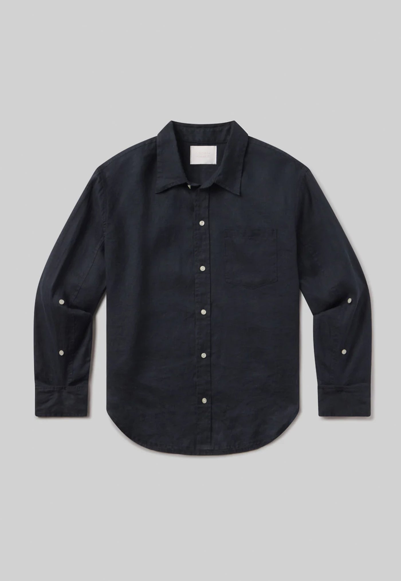 Kayla Shrunken Linen Shirt - True Navy