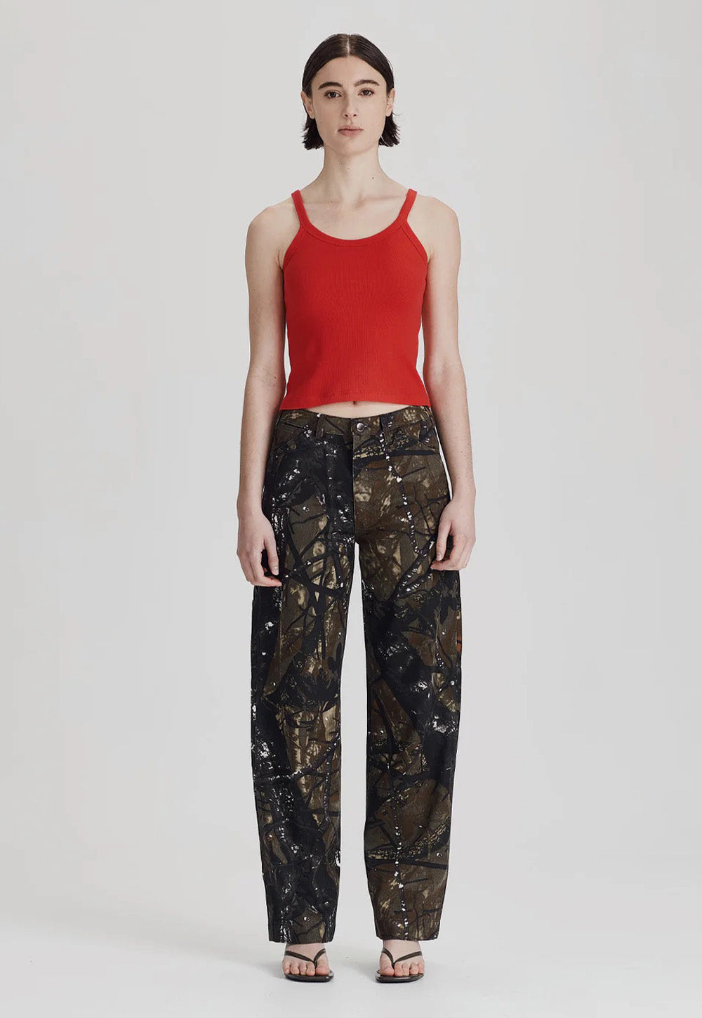 Base Rib Thin Tank - Red