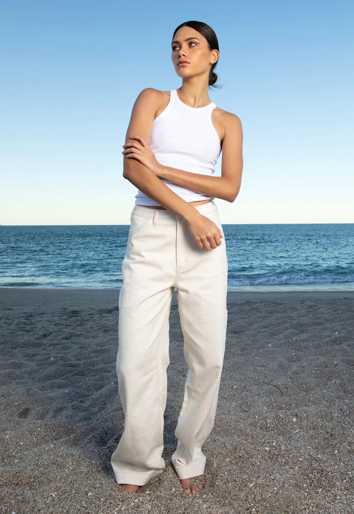 Carpenter Pant - Ecru sold by Angel Divine