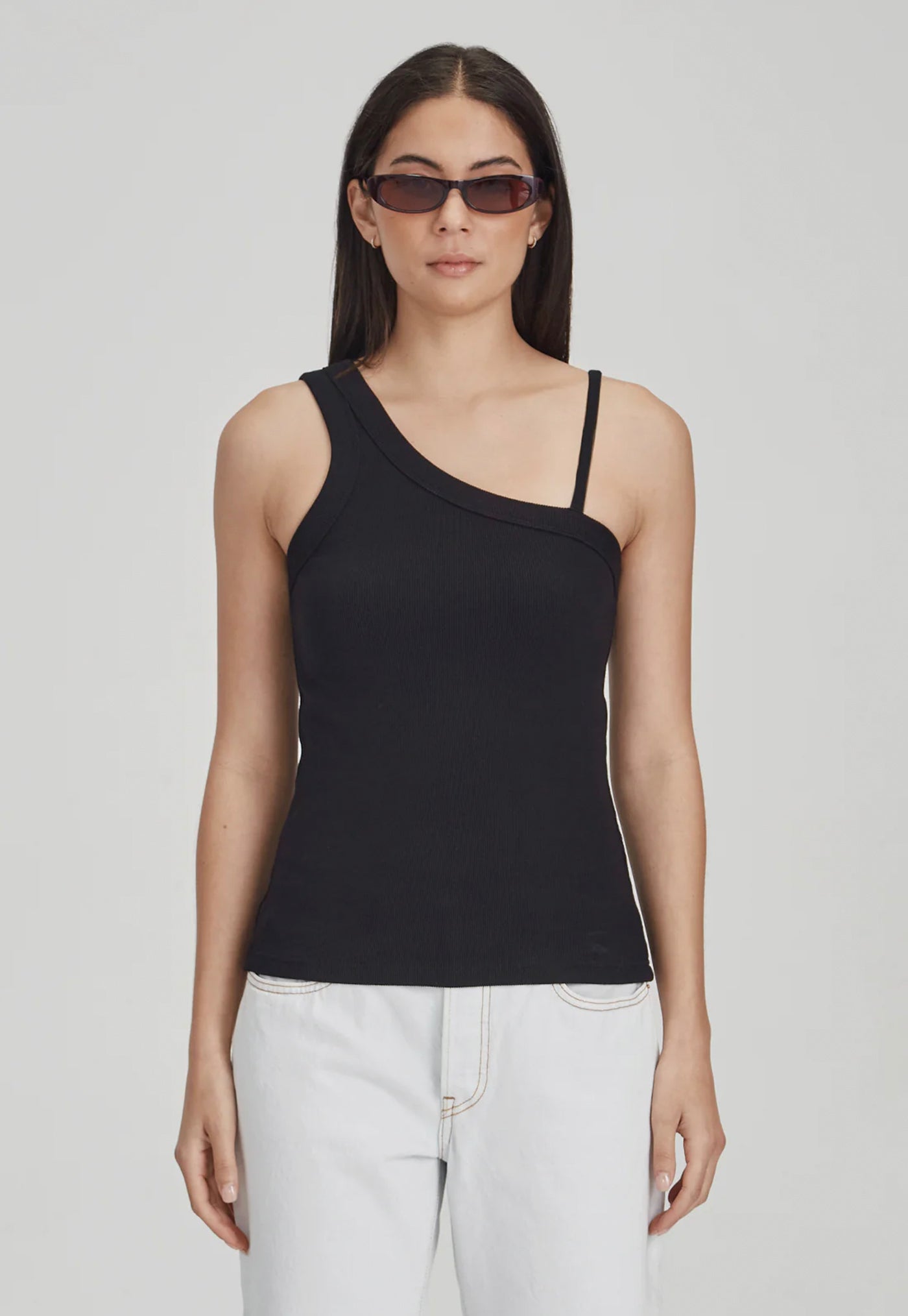 Fitted Asym Tank - Black