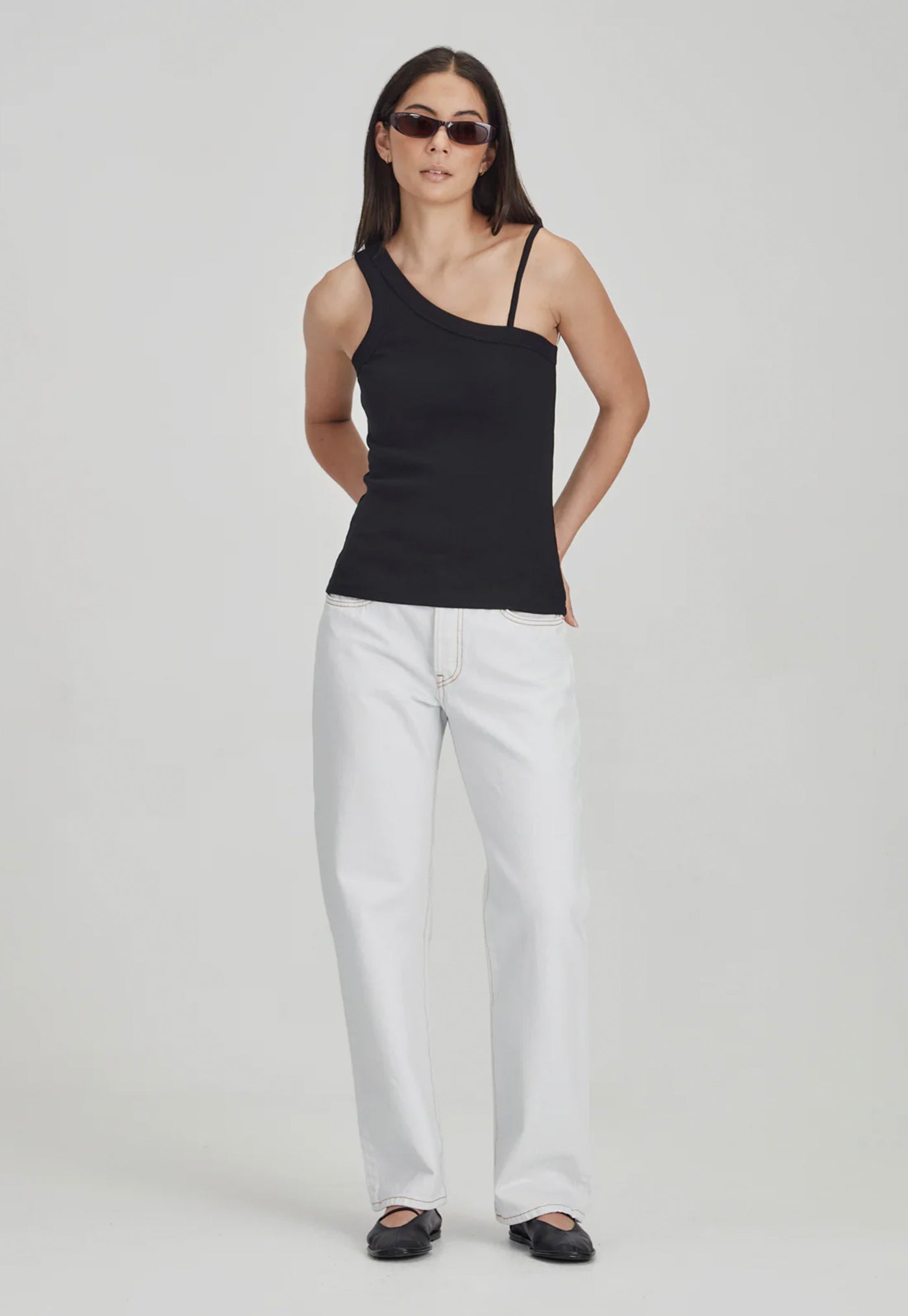 Fitted Asym Tank - Black