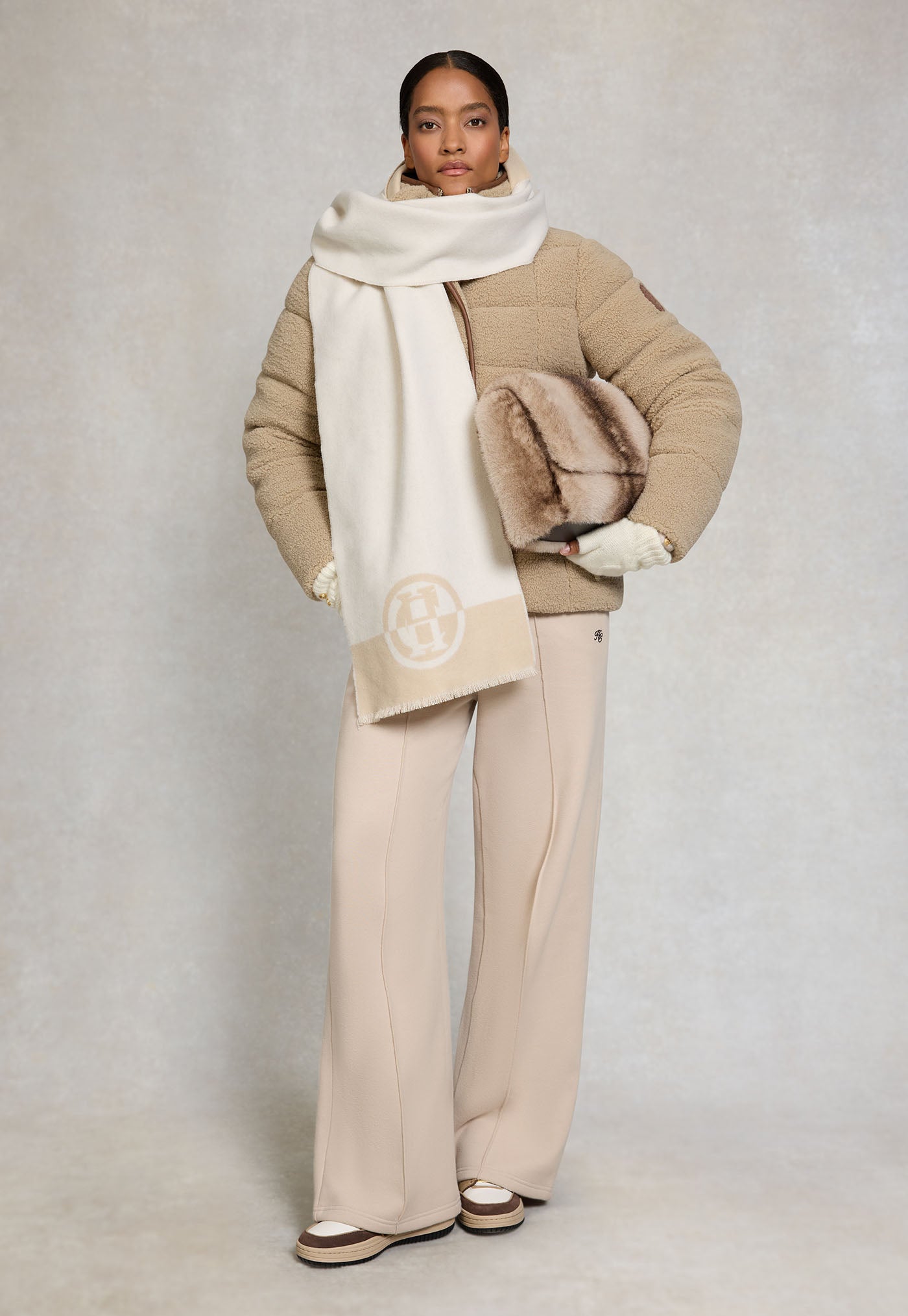 Crawford Padded Jacket - Natural Borg