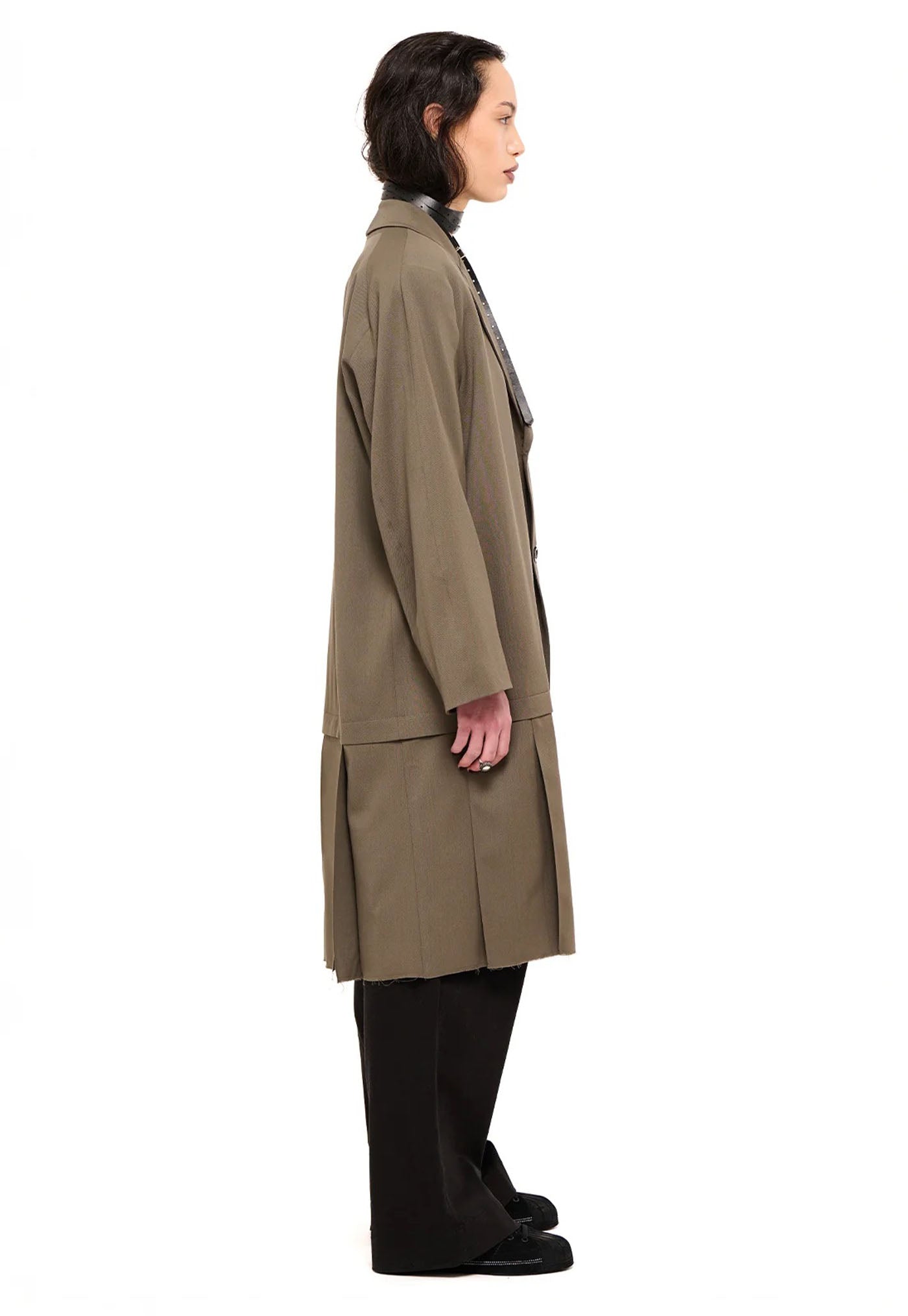 De-Pleat Coat - Dark Taupe