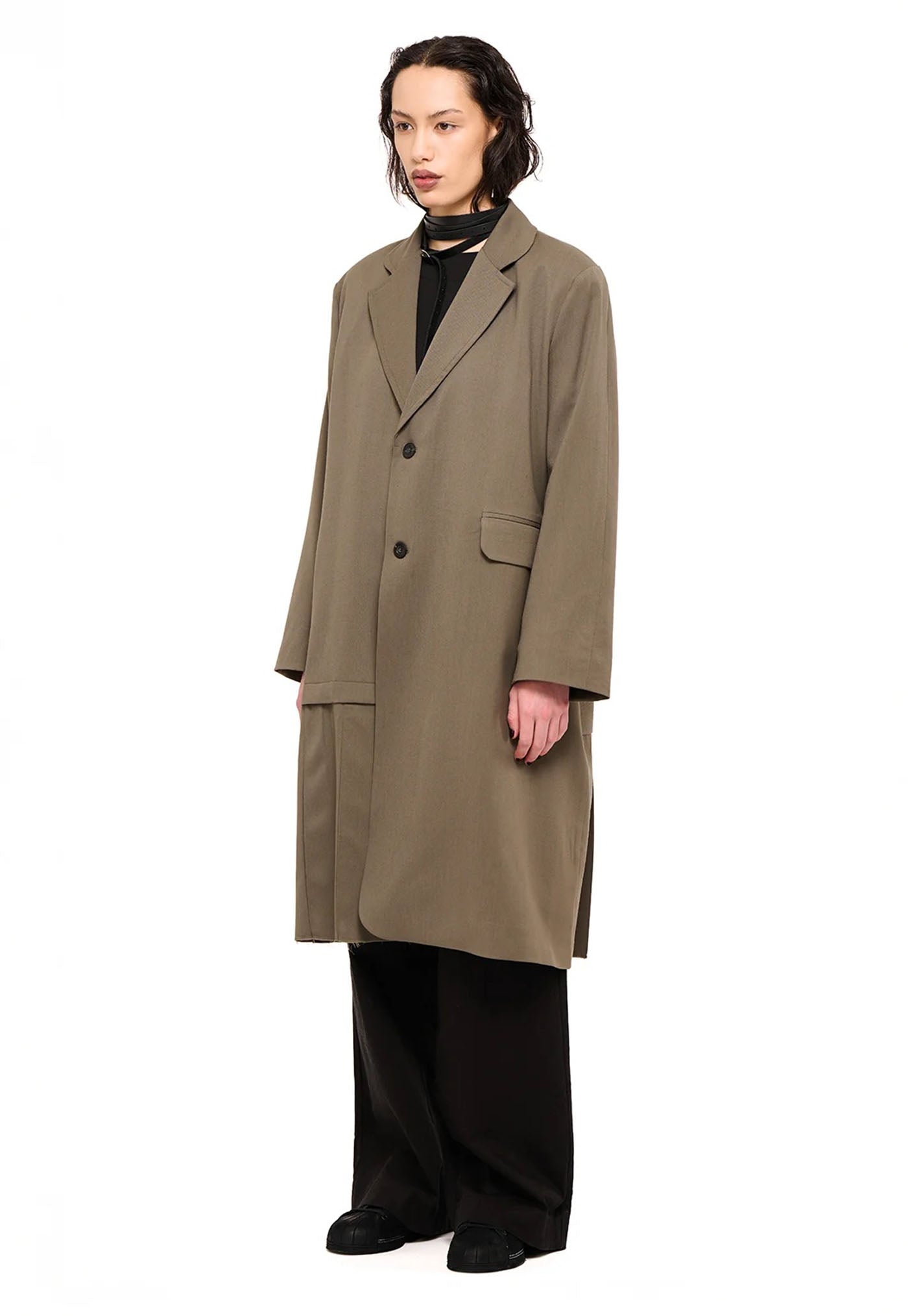 De-Pleat Coat - Dark Taupe