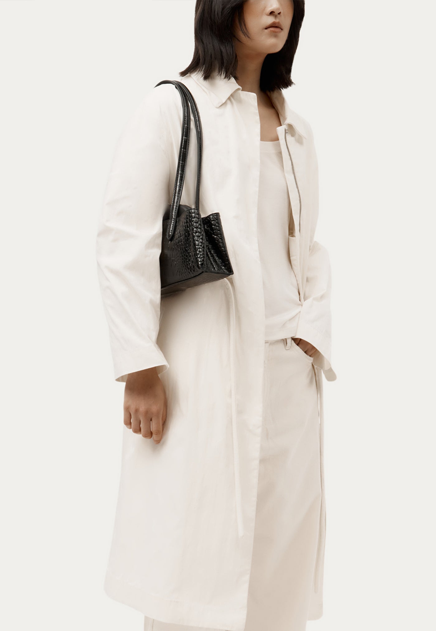 Mini Vault Tote - Black Croc
