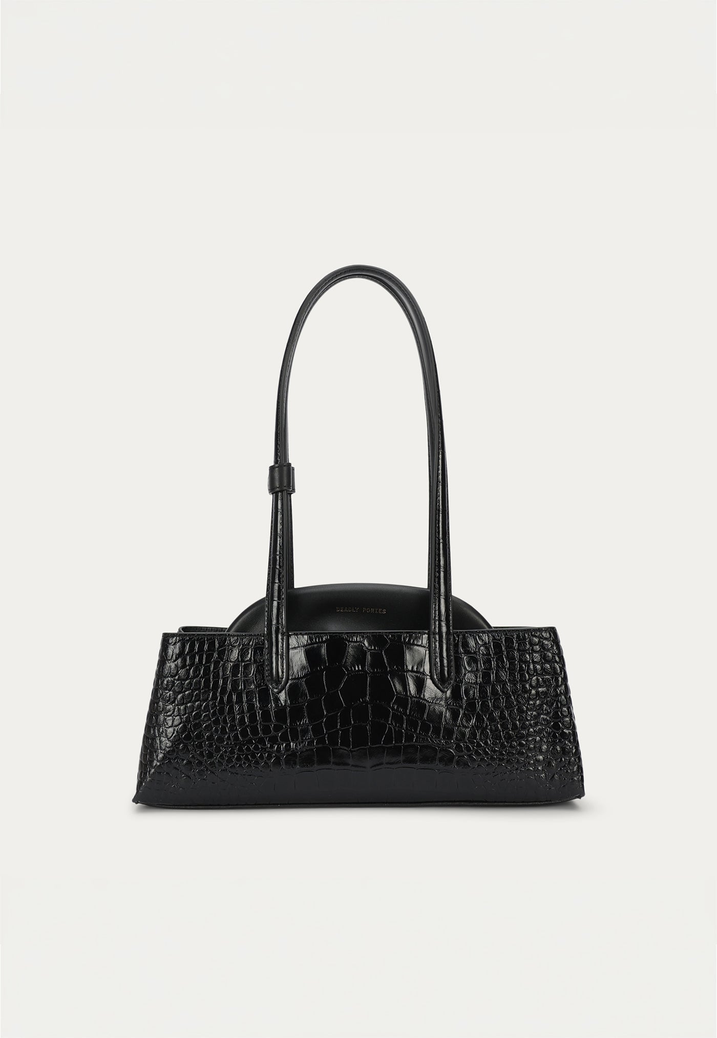 Mini Vault Tote - Black Croc