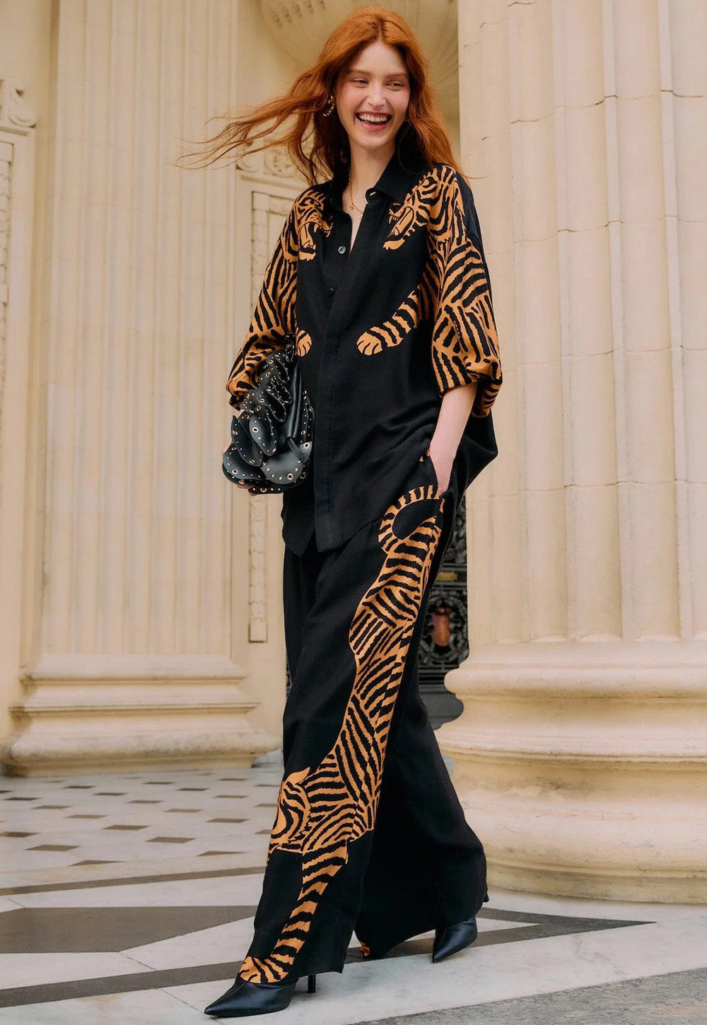 Black Tiger Pants - Black