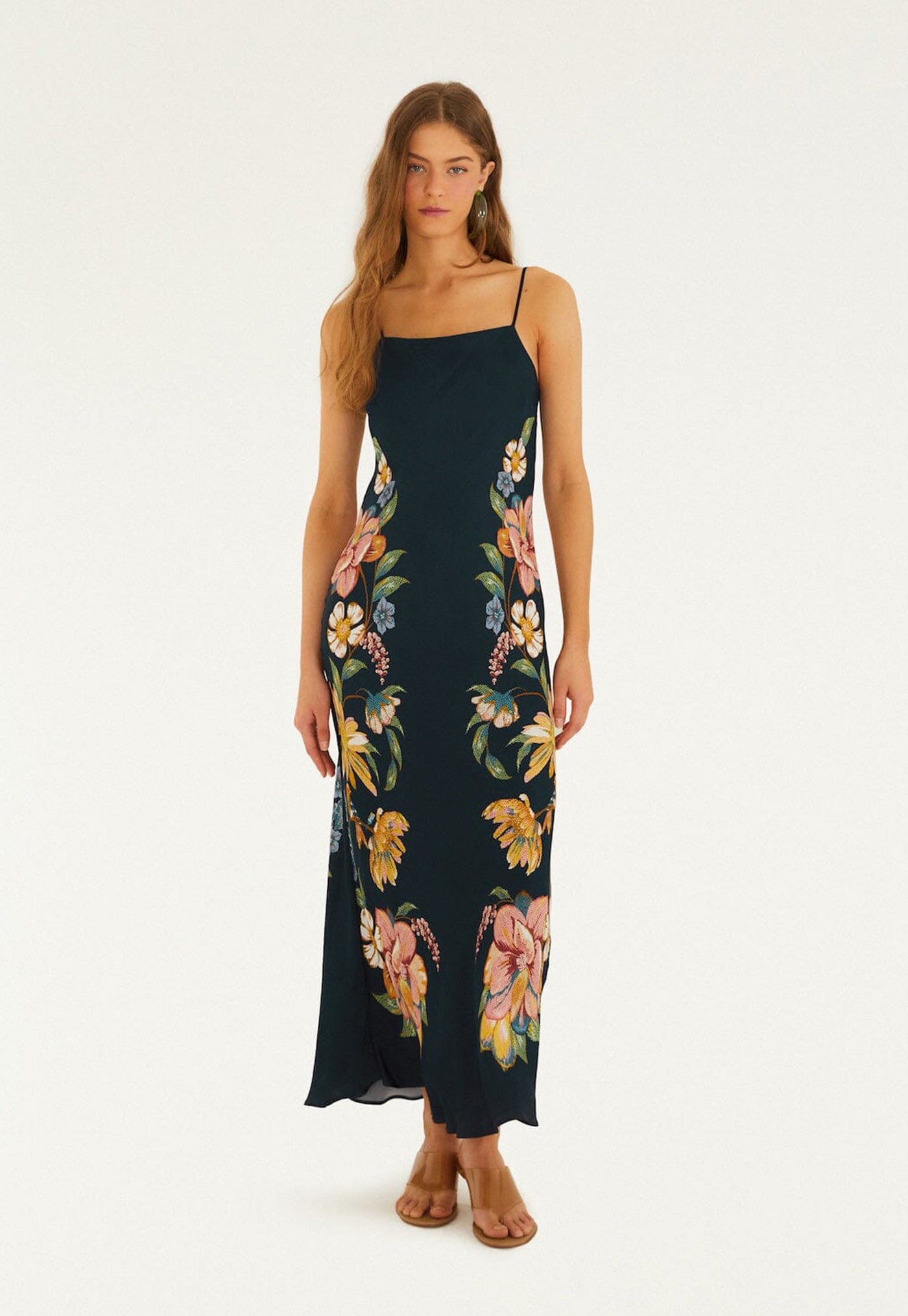 Maira Floral Maxi Dress - Dark Blue