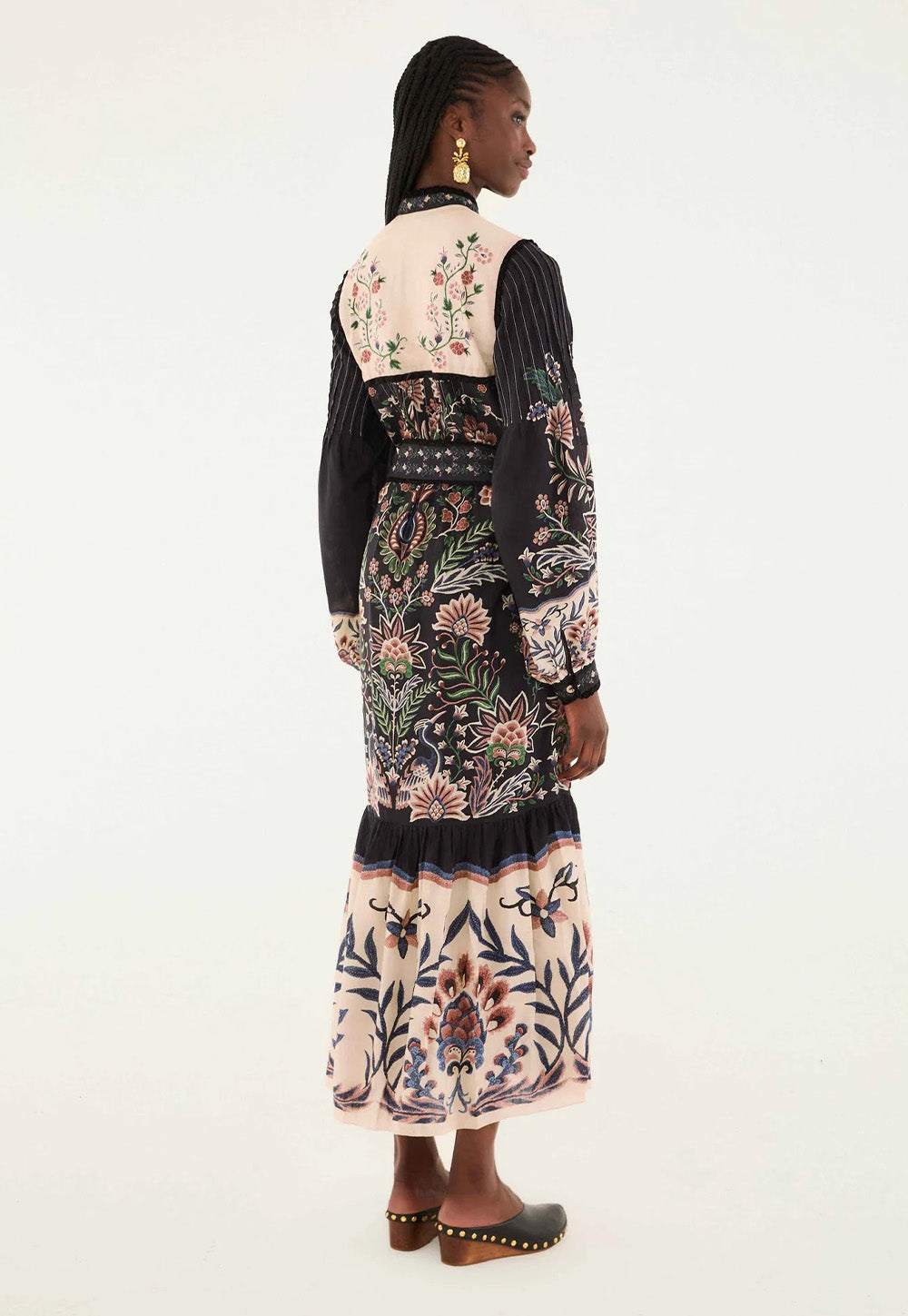 Marvelous Garden Long Sleeve Maxi Dress - Black