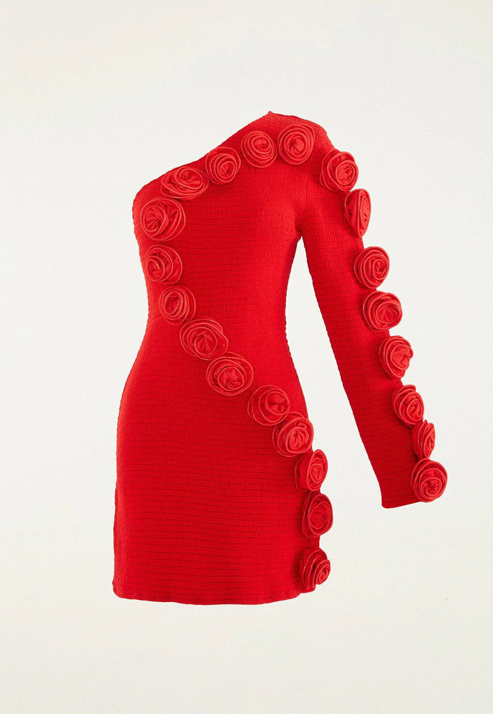 One Shoulder Mini Dress - Red