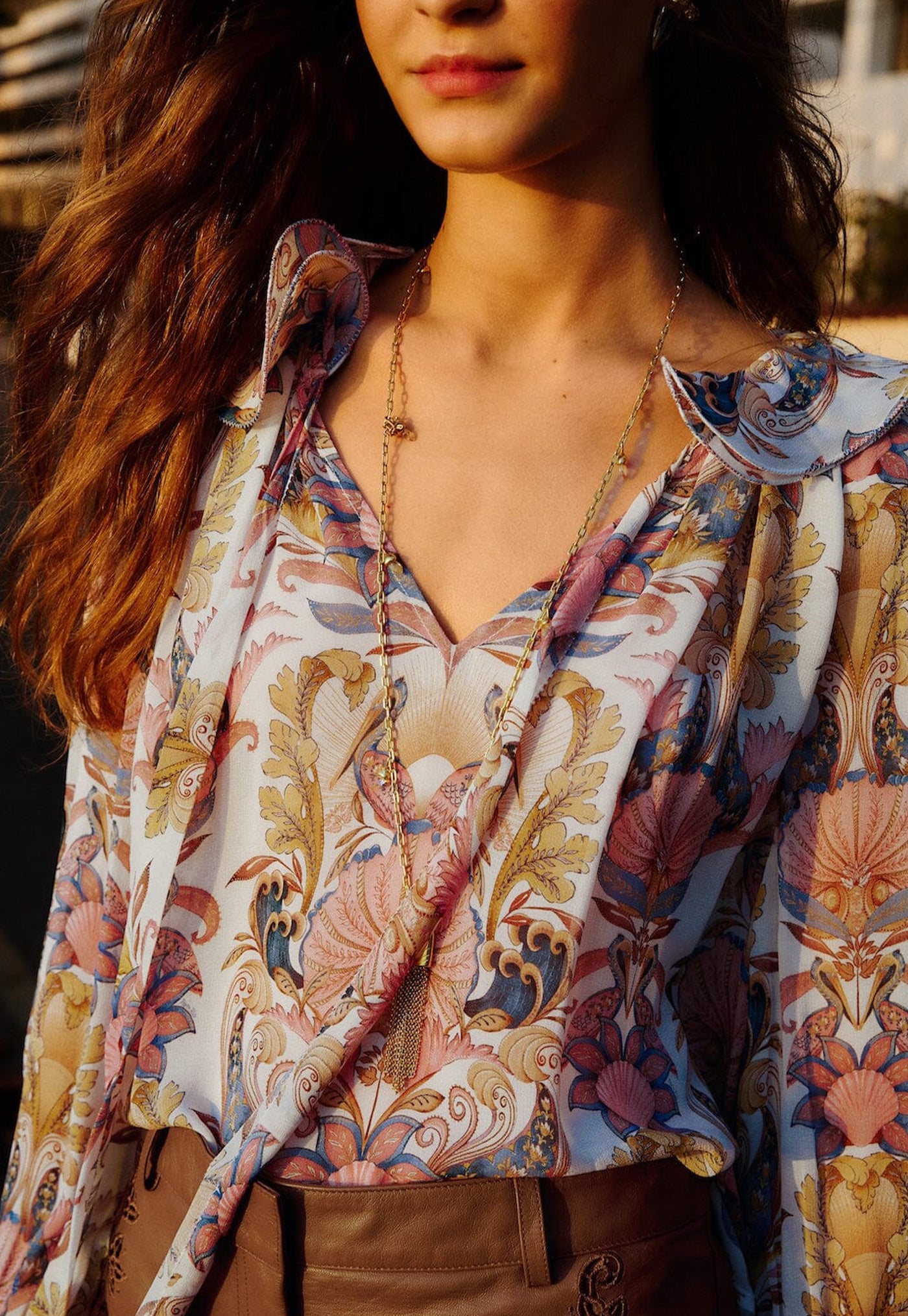 Sea Garden Long Sleeve Blouse - Off White