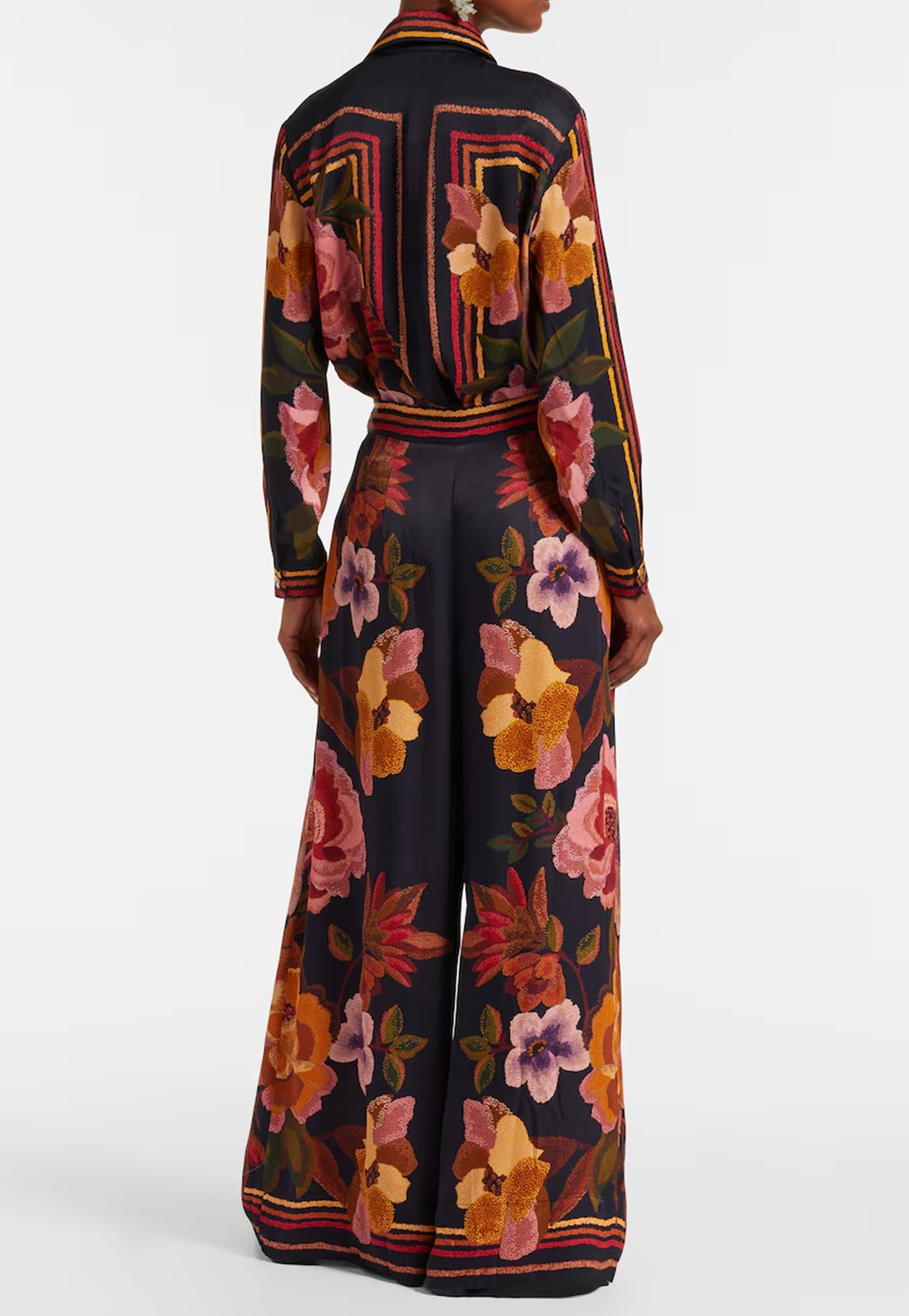Chenille Flowers Pants - Black