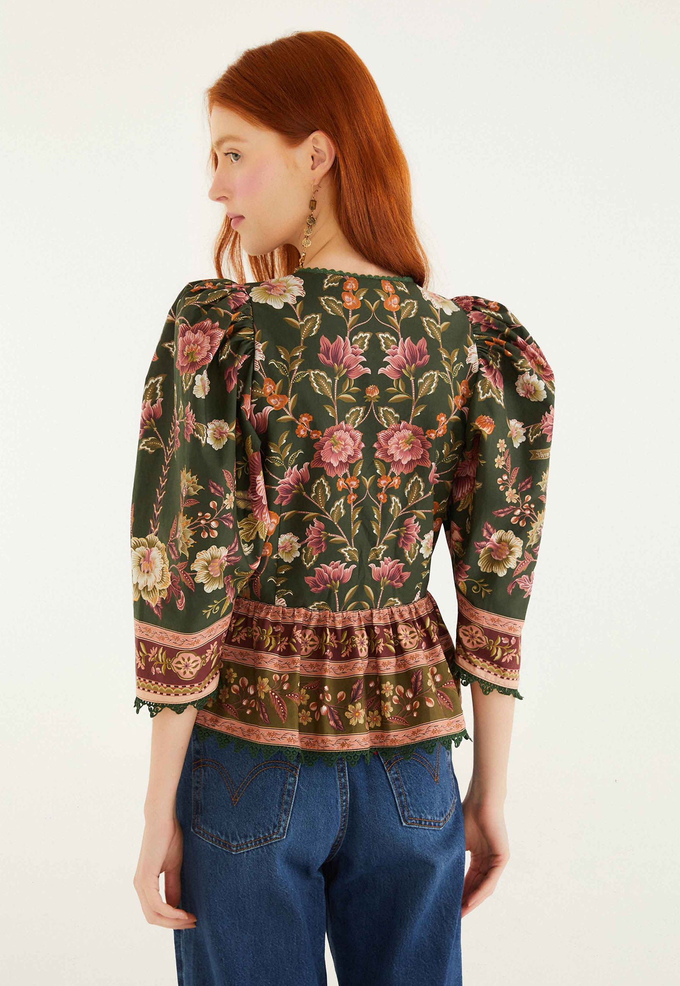Flowering Garden Blouse - Tree Green