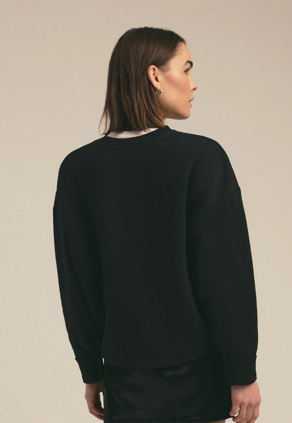 Collegiate Sweatshirt - Black w/ White