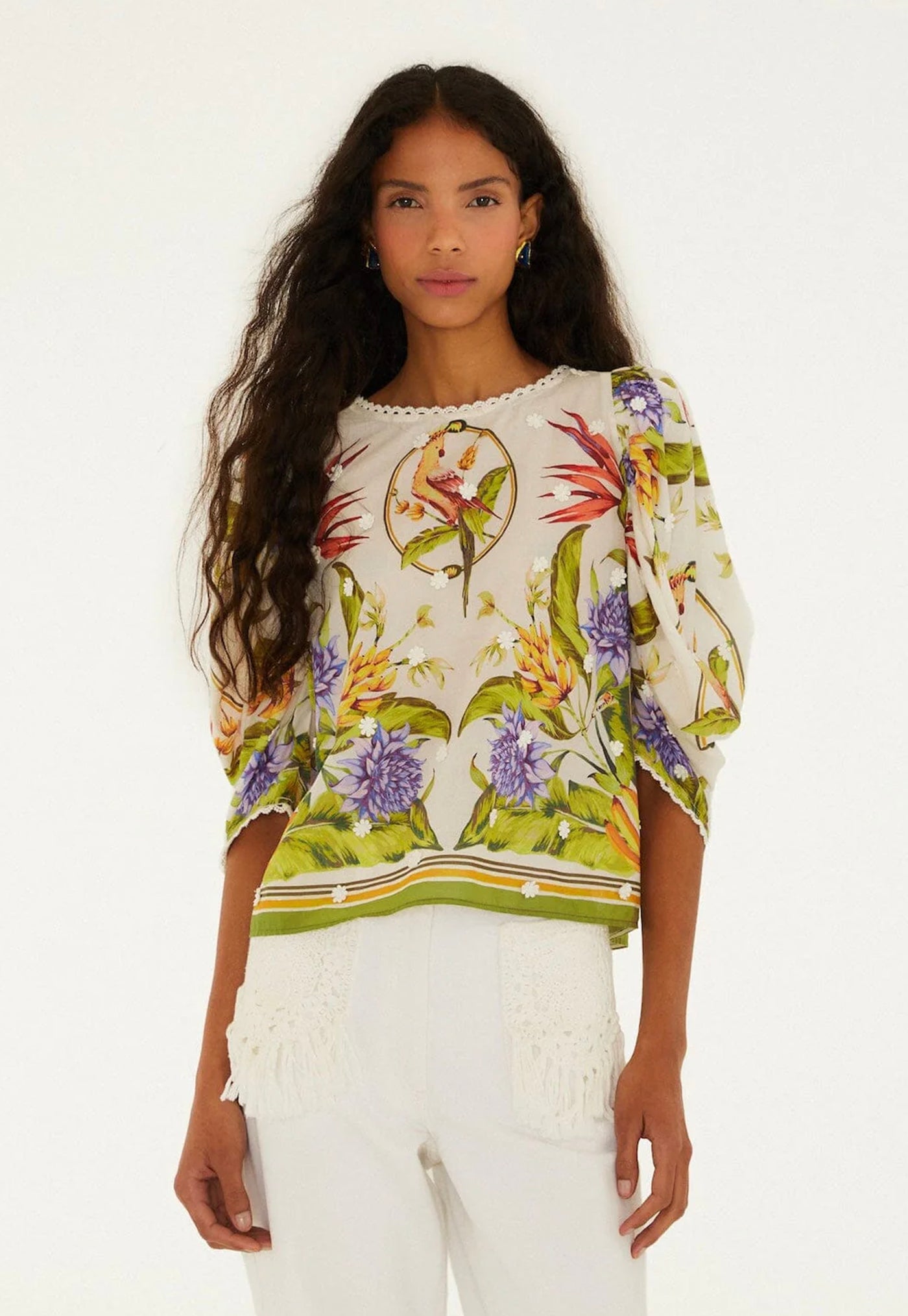 Tropical Scarf Sand Shirt - Green