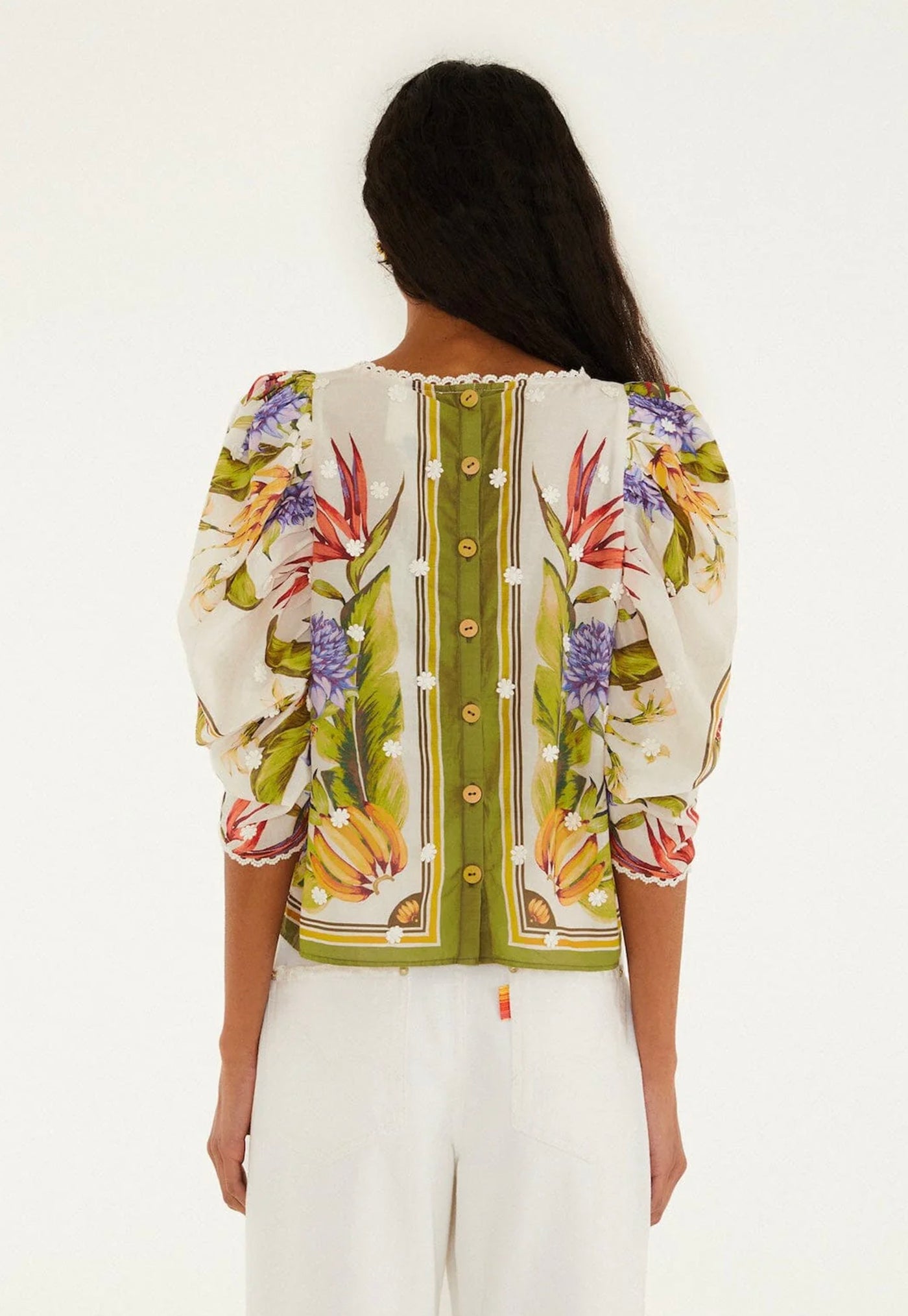 Tropical Scarf Sand Shirt - Green