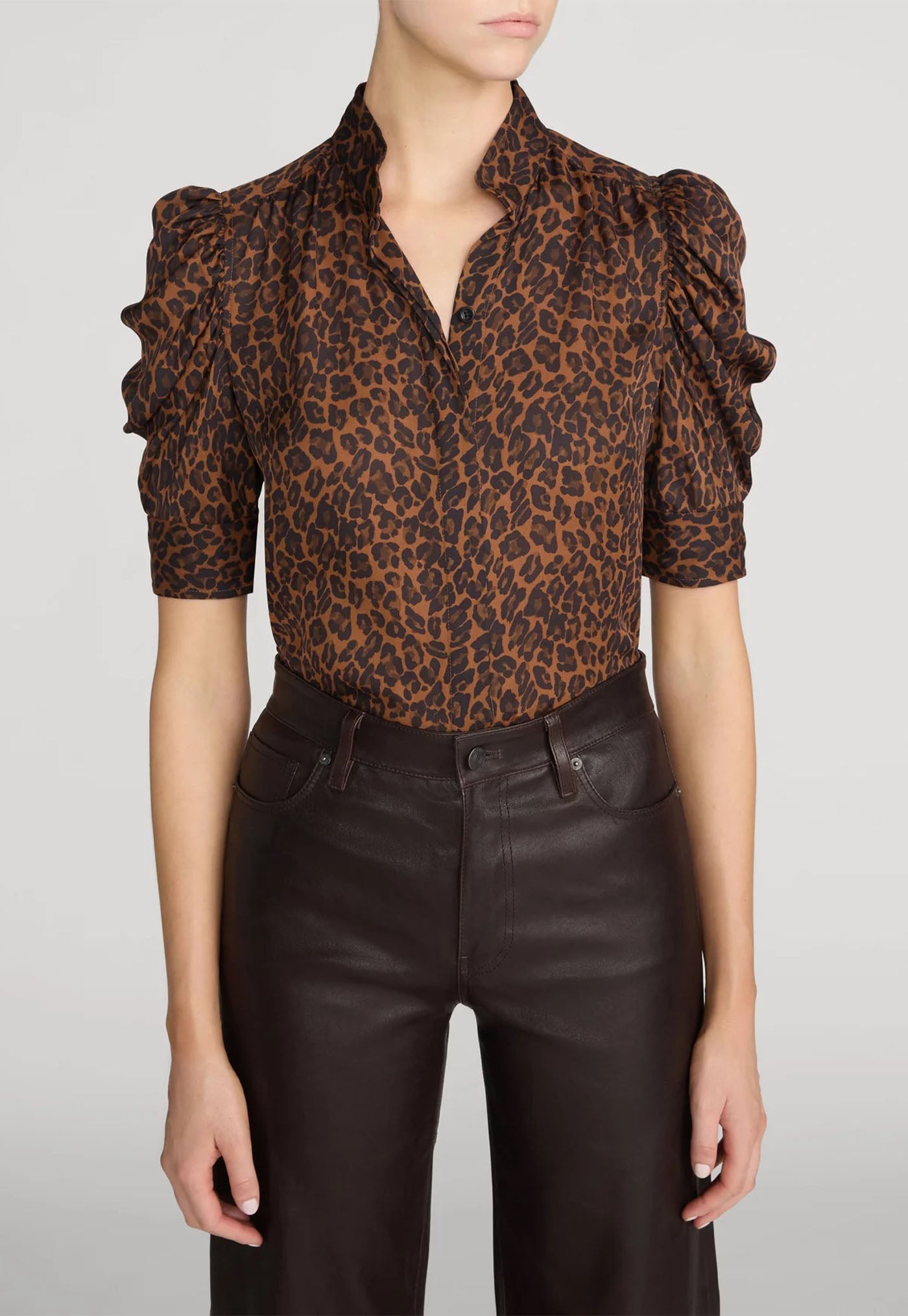 The Gillian Blouse - Light Leopard Multi