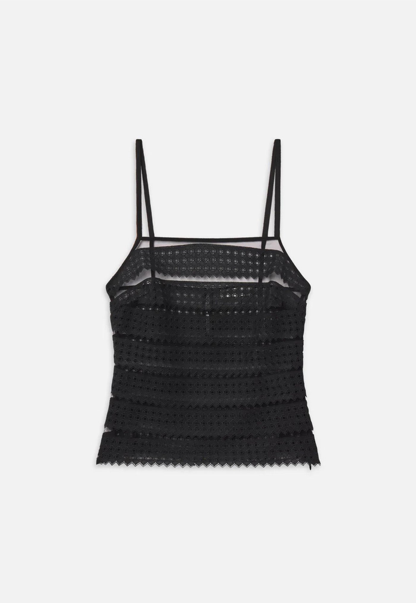 Lattice Crochet Cami - Black