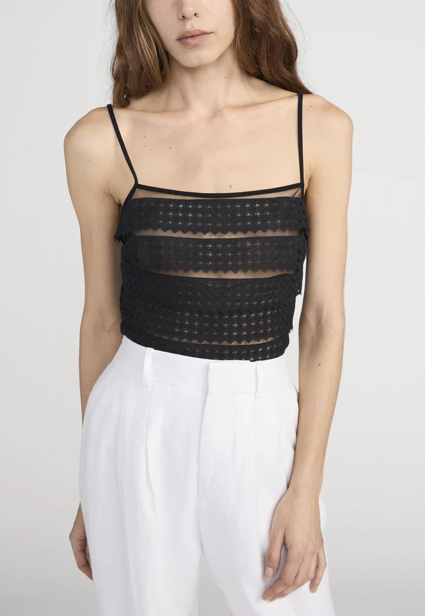Lattice Crochet Cami - Black