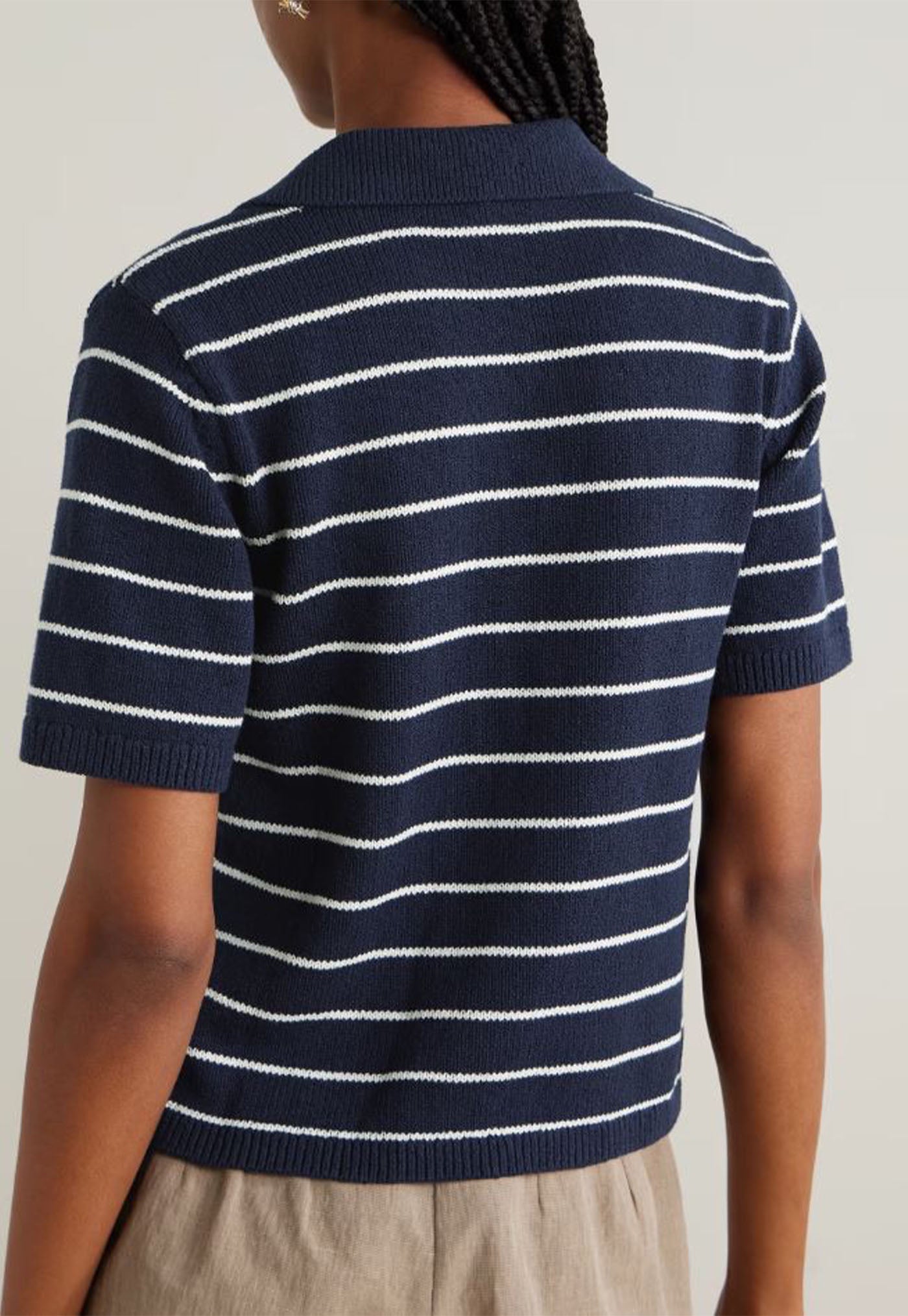 Striped Easy Polo - Navy Multi