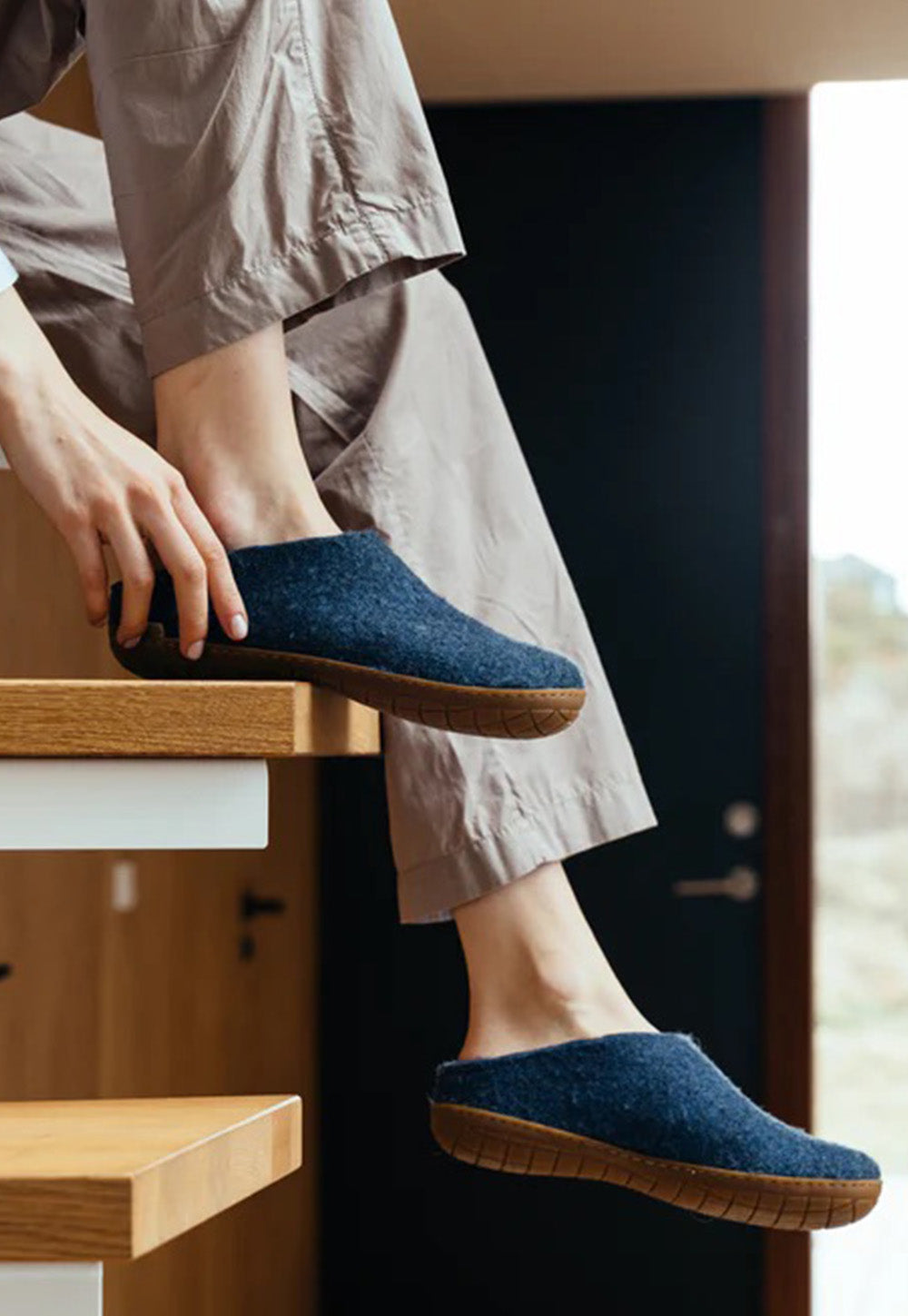 The Honey Rubber Slip On - Denim