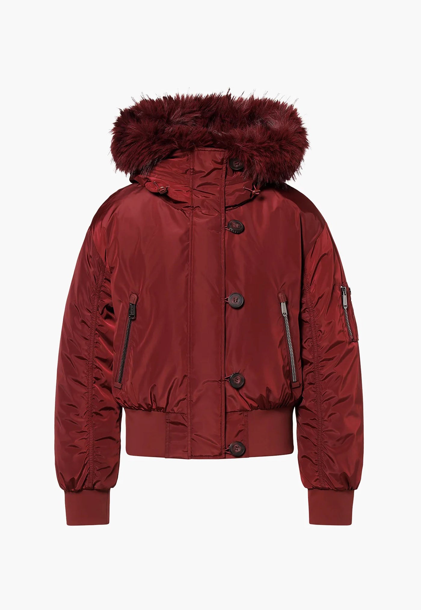 Jeanne Ski Jacket Faux Border - Vino Rosso