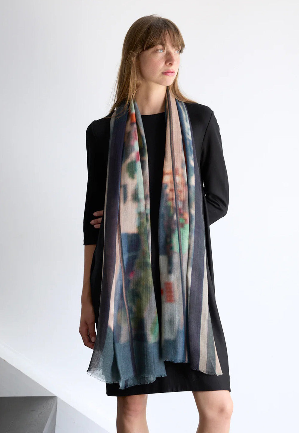 Monorail Views Skinny Wool/Silk Scarf