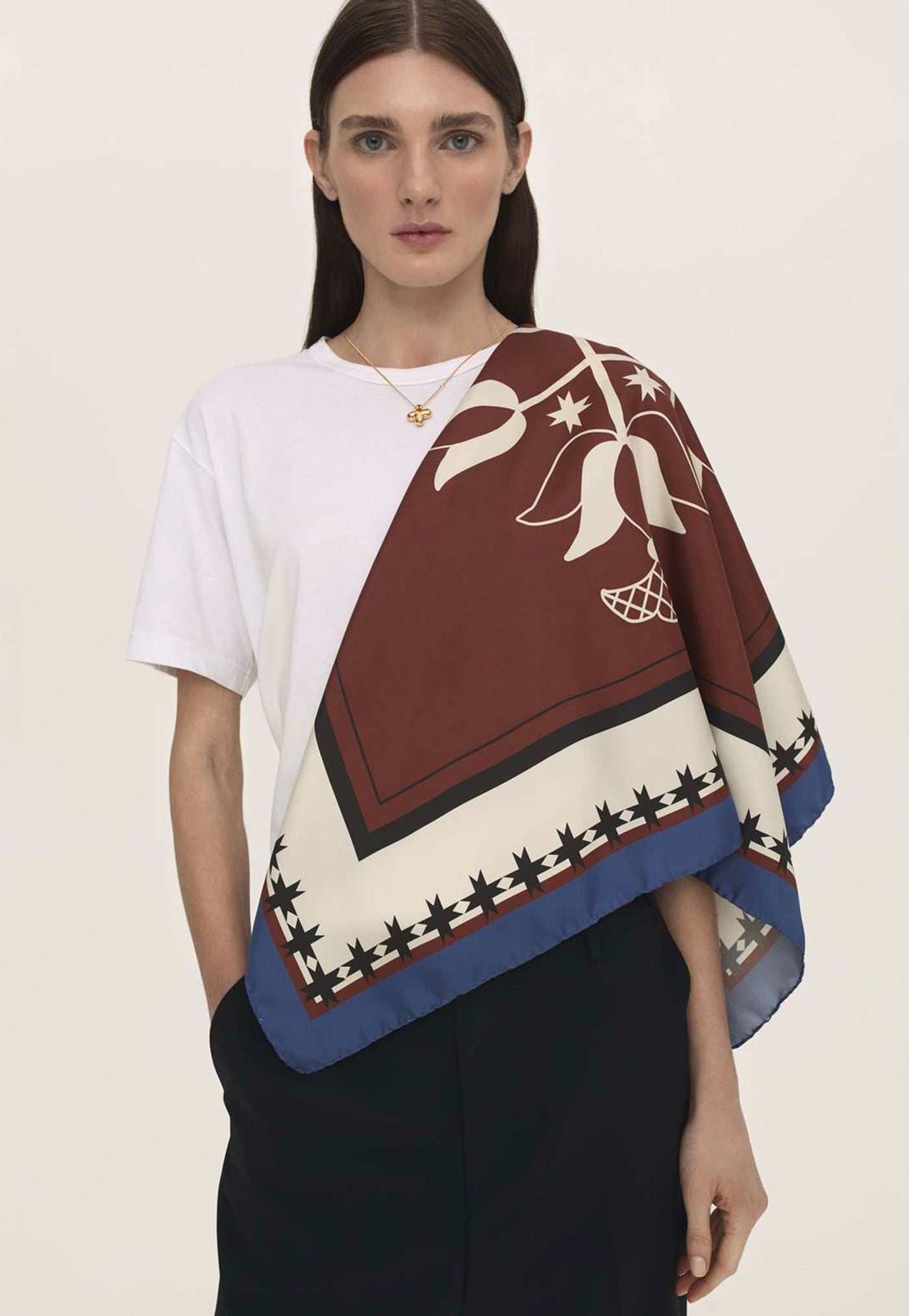 Divchyna Silk Headscarf -Brown