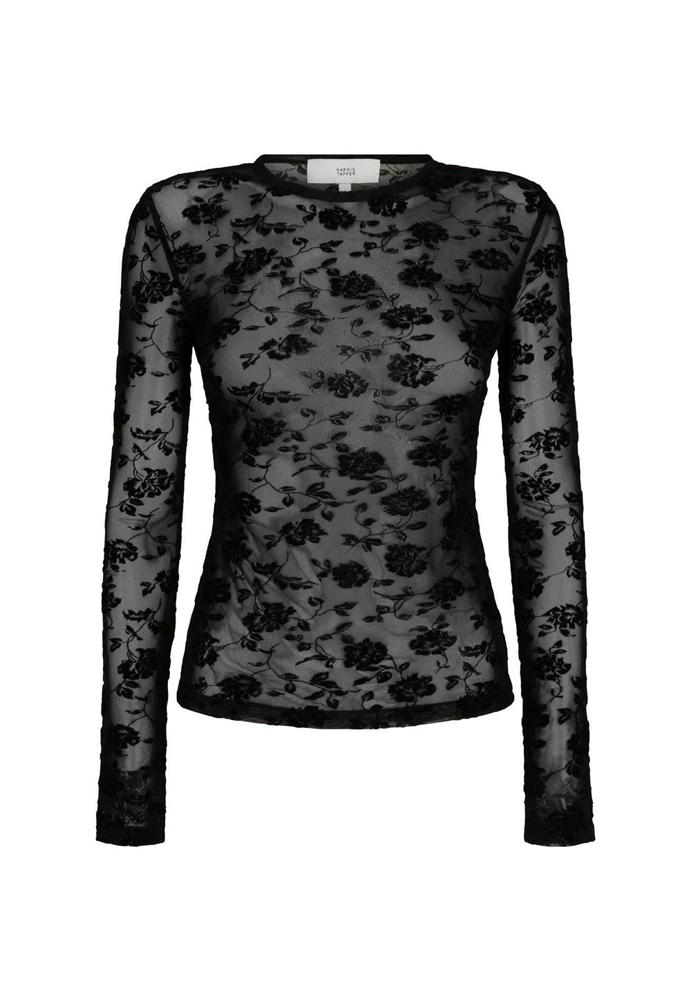 Darvos top - Black Mesh Velvet