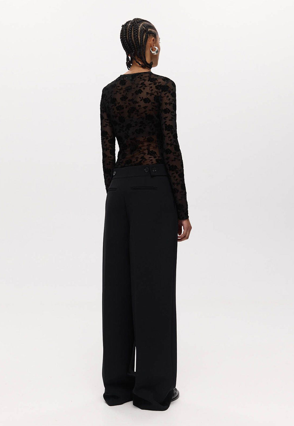 Darvos top - Black Mesh Velvet