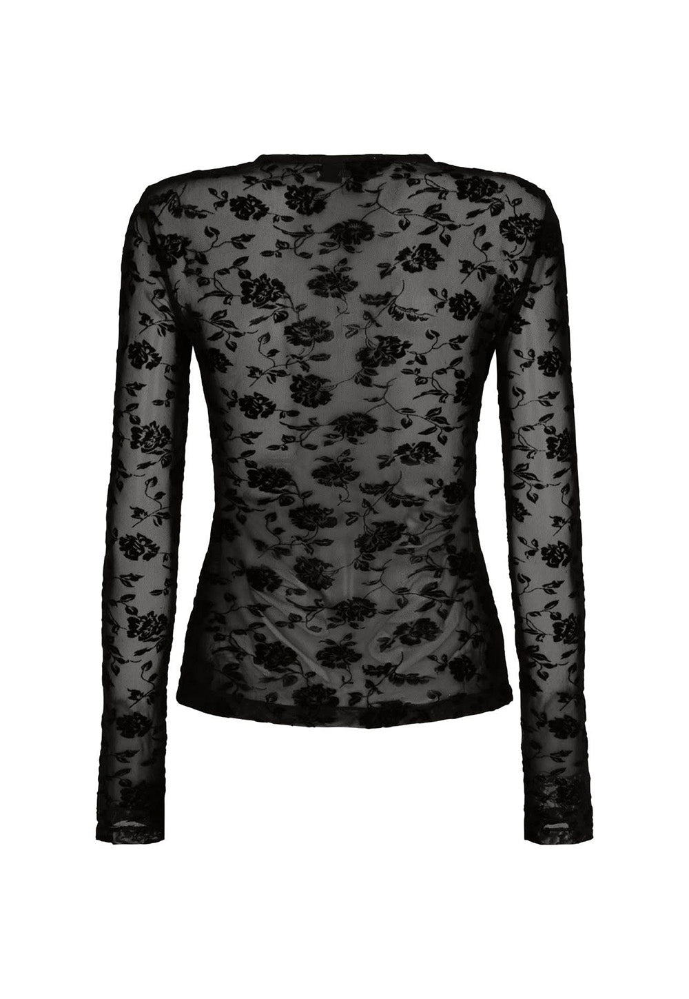 Darvos top - Black Mesh Velvet