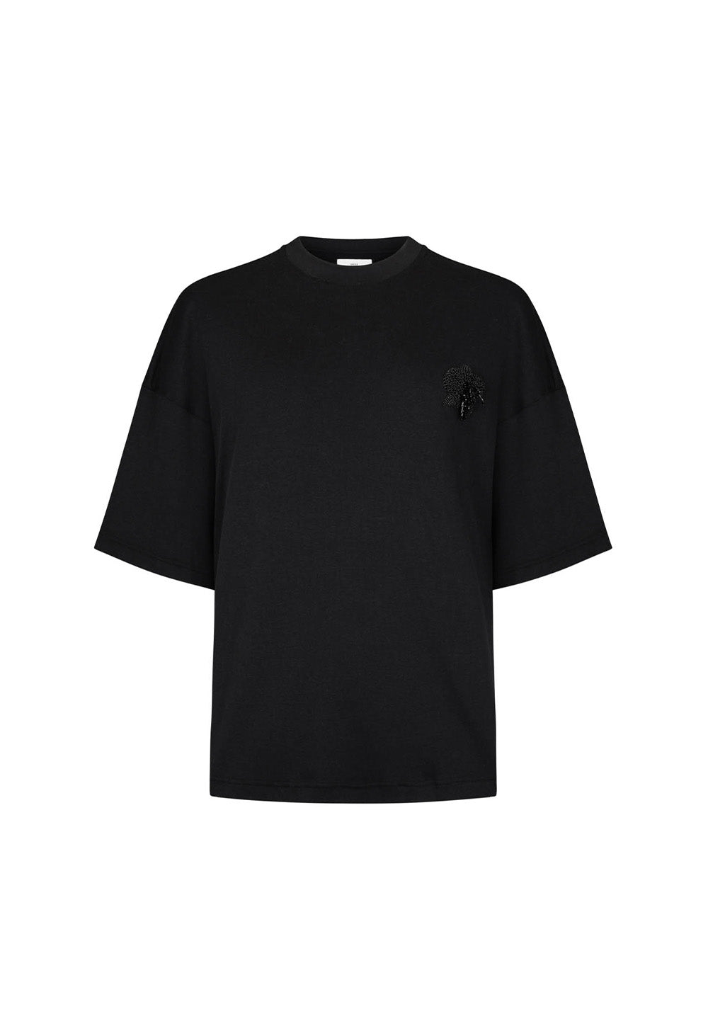 Beaded Orchid T-Shirt - Black