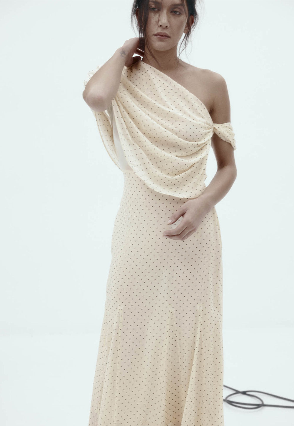 Lucille Dress Cream - Polka Dot