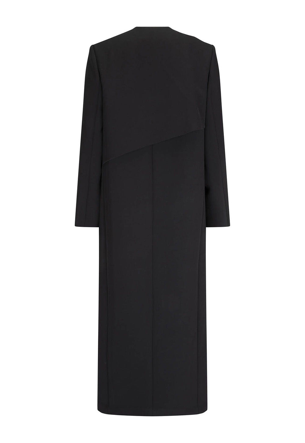 Roan Wrap Coat - Black Bonded Suiting