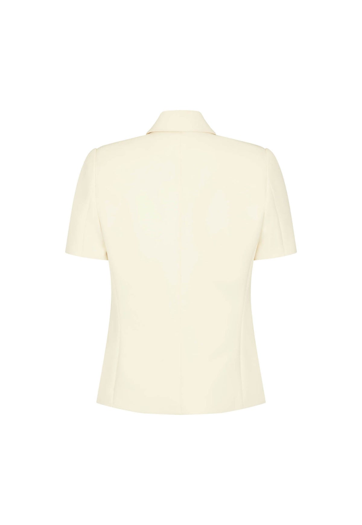 Short Sleeve Bardot Blazer - Bone