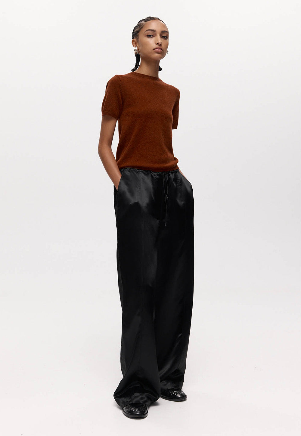 Tanaka Trouser - Black Satin