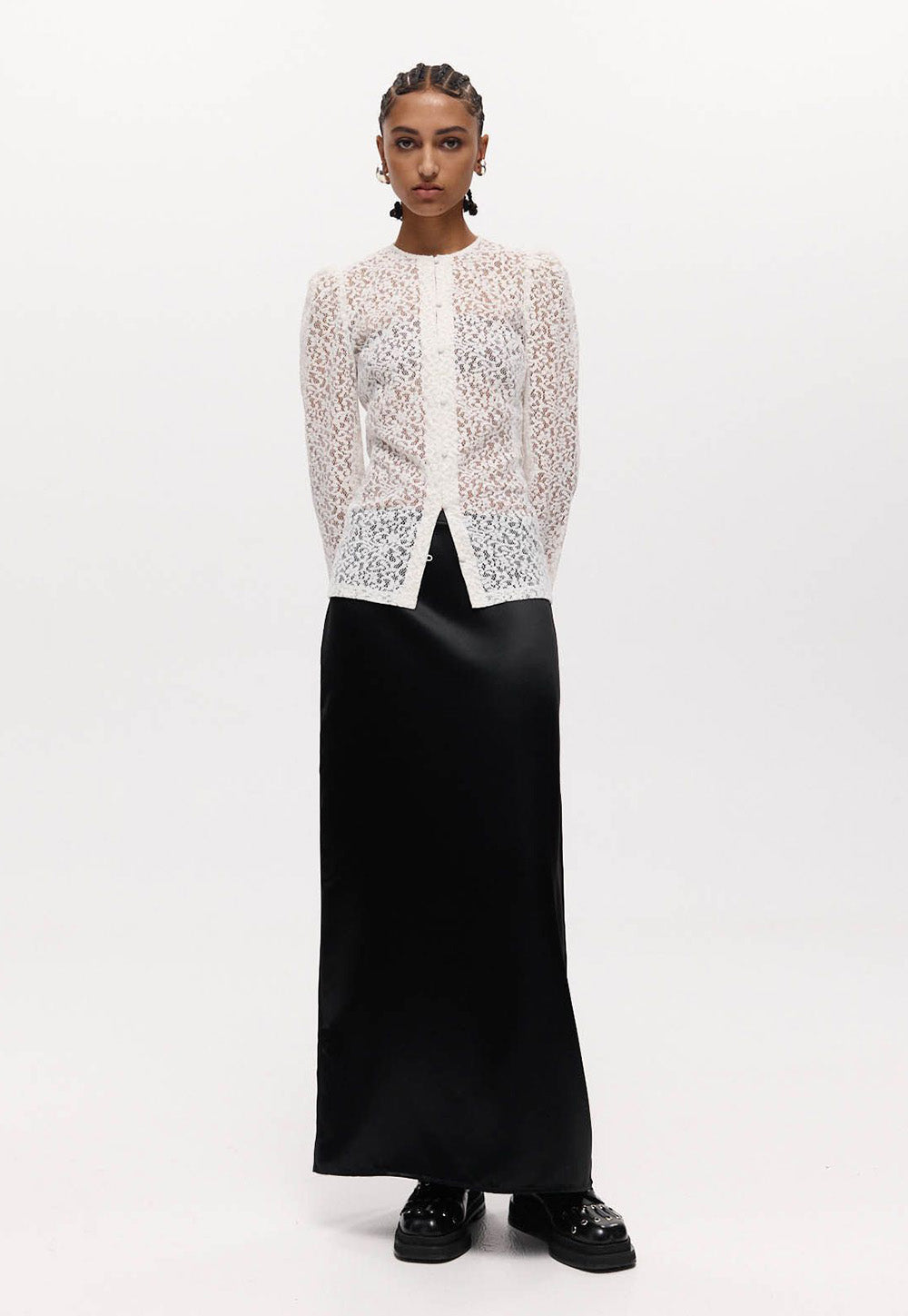 Tilda Skirt - Black Satin