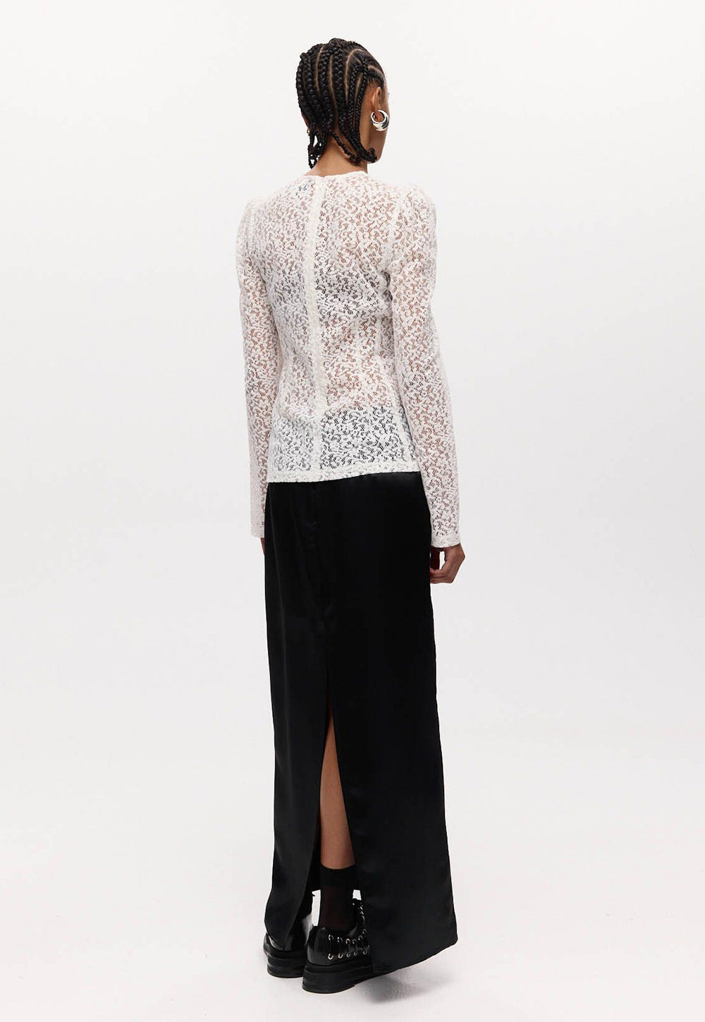 Tilda Skirt - Black Satin