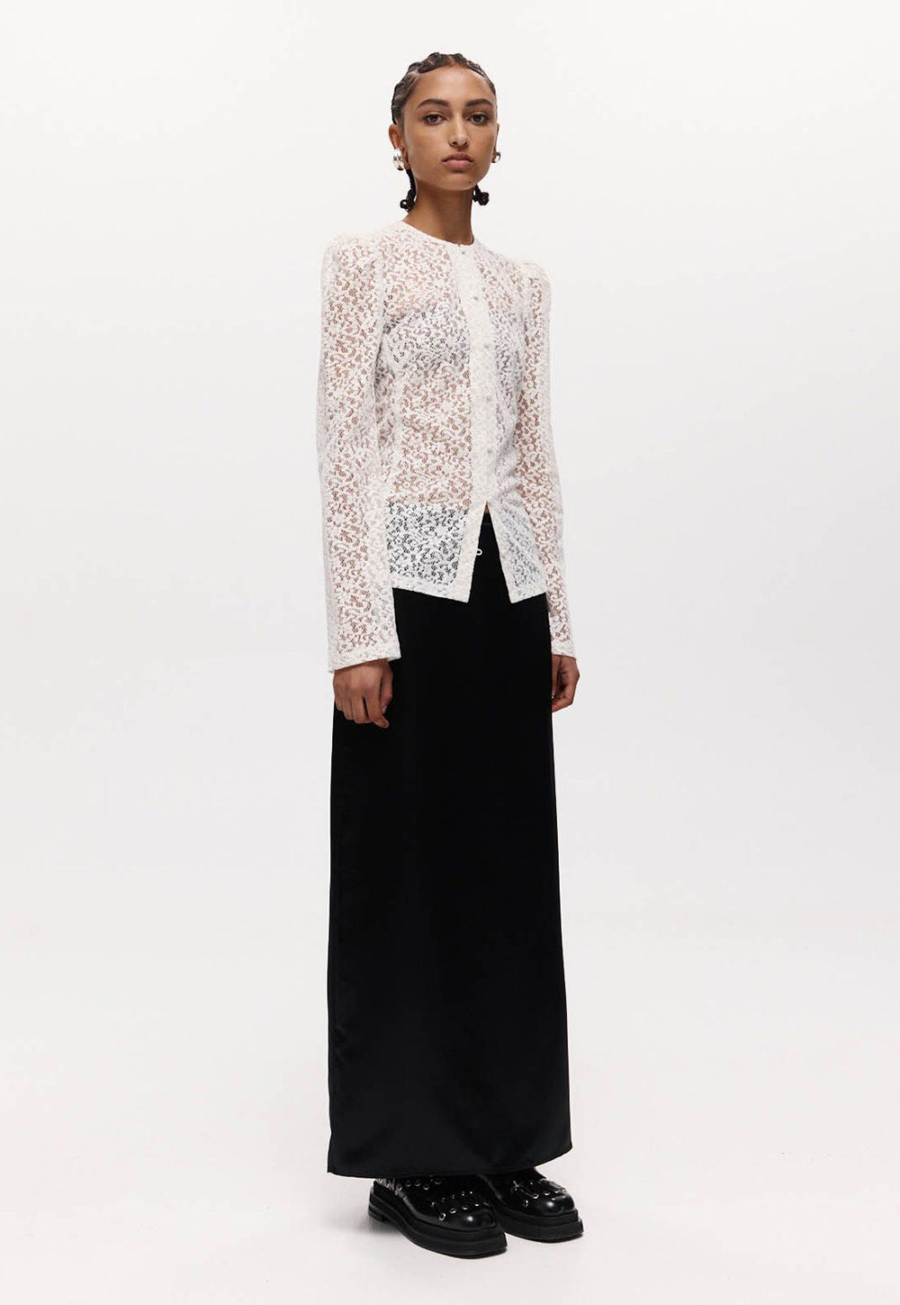 Tilda Skirt - Black Satin